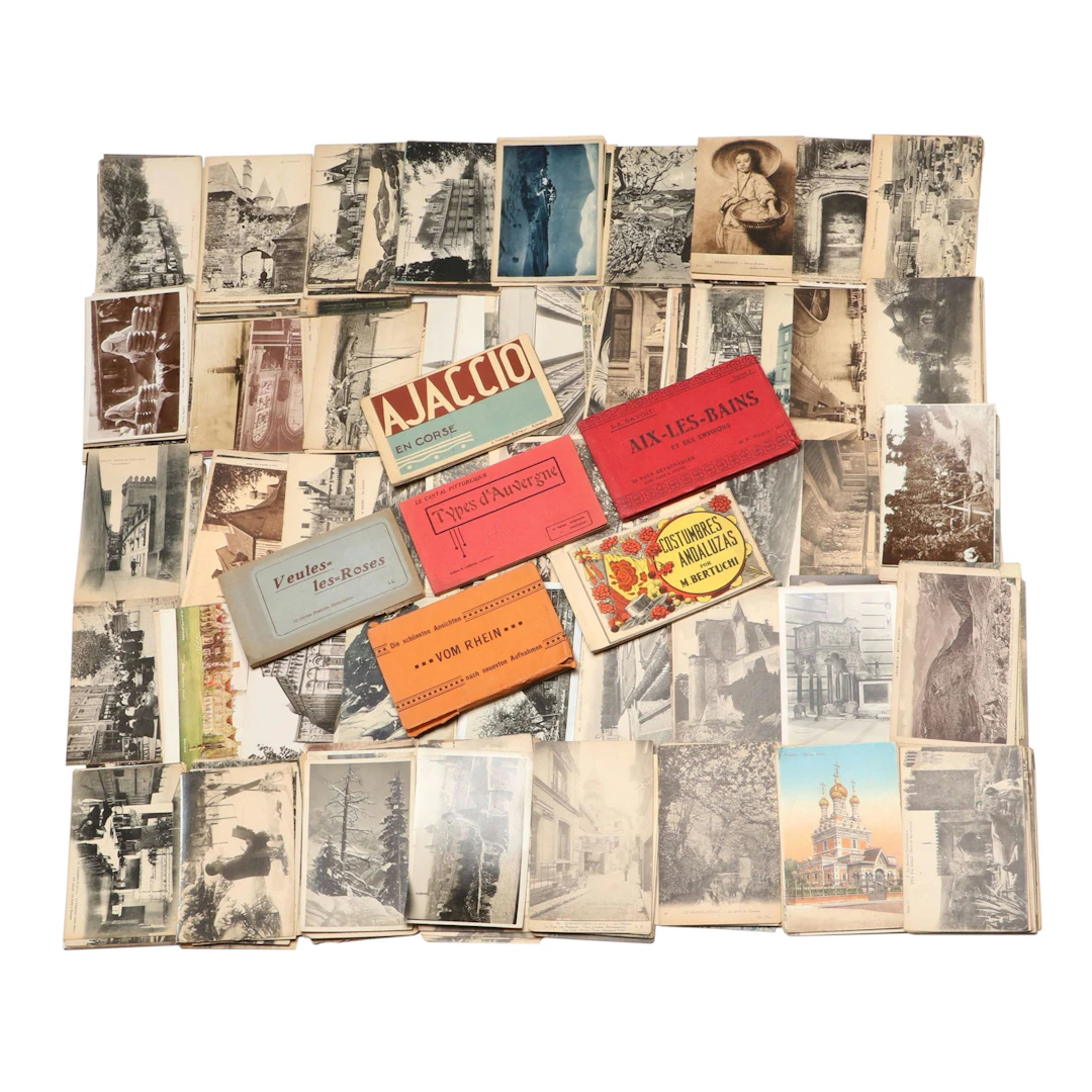 Collection of Blank European Art and Travel Postcards, Early 20th Century