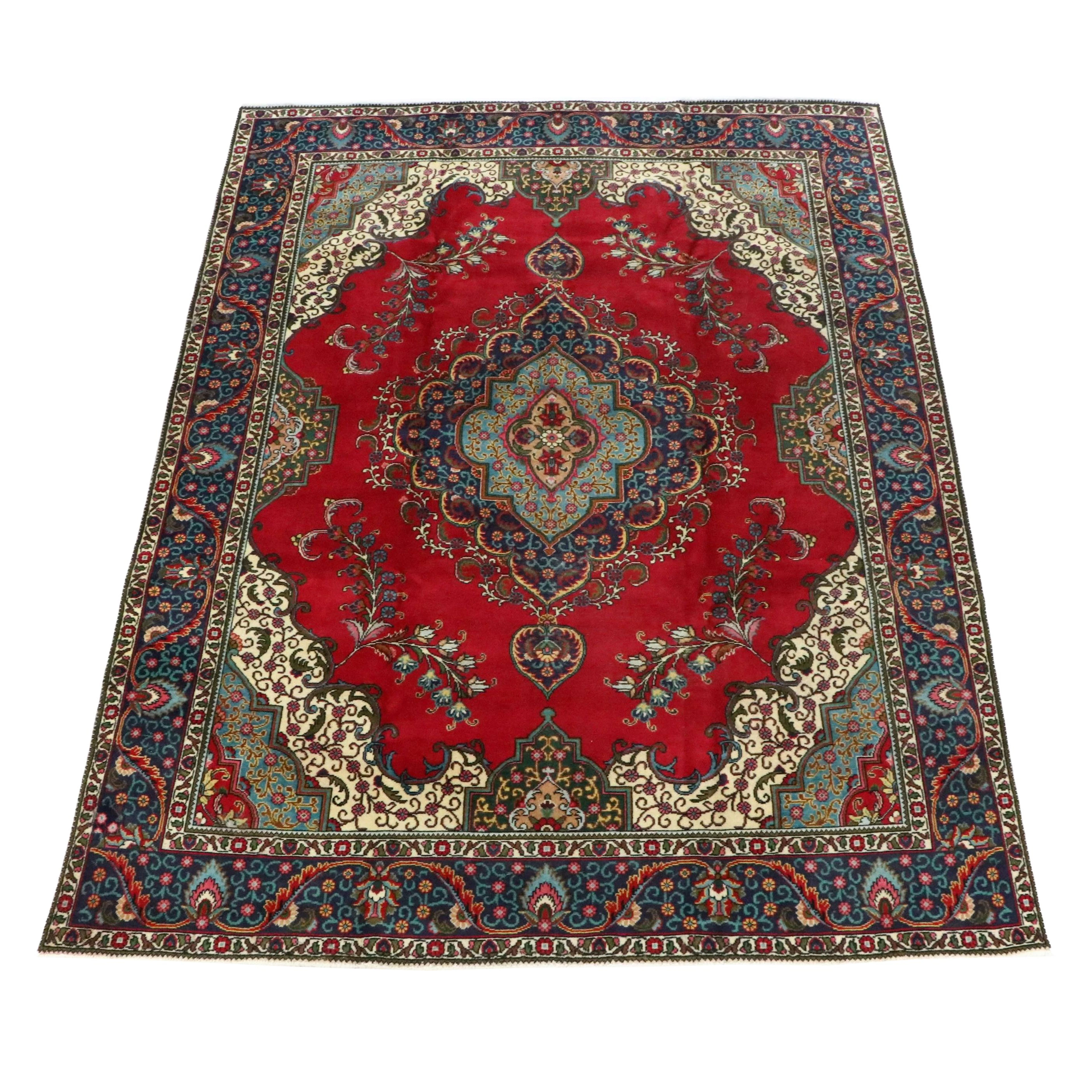 9'6 x 12'8 Hand-Knotted Persian Tabriz Room-Sized Rug