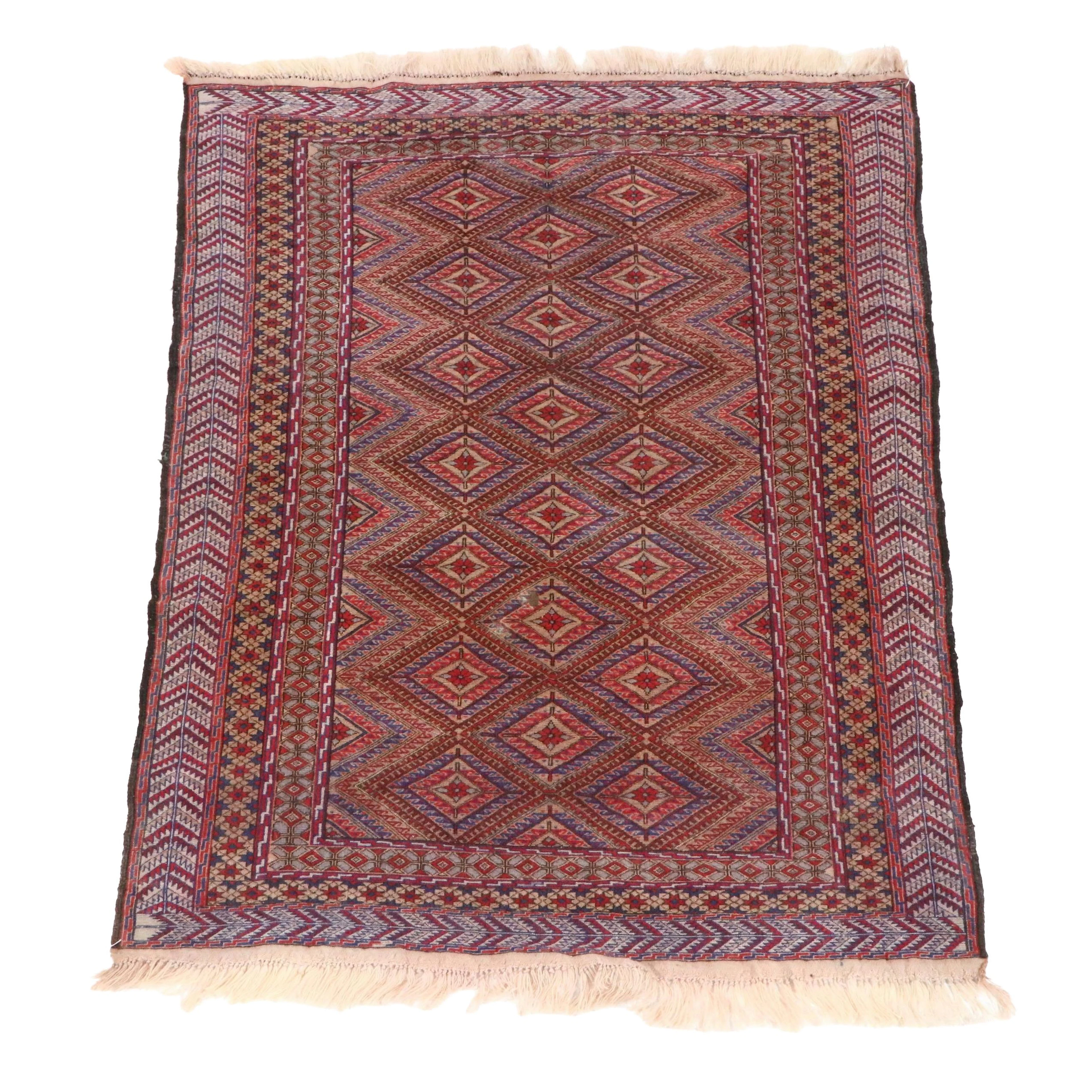 4'6 x 6'8 Handwoven Caucasian Soumak Area Rug
