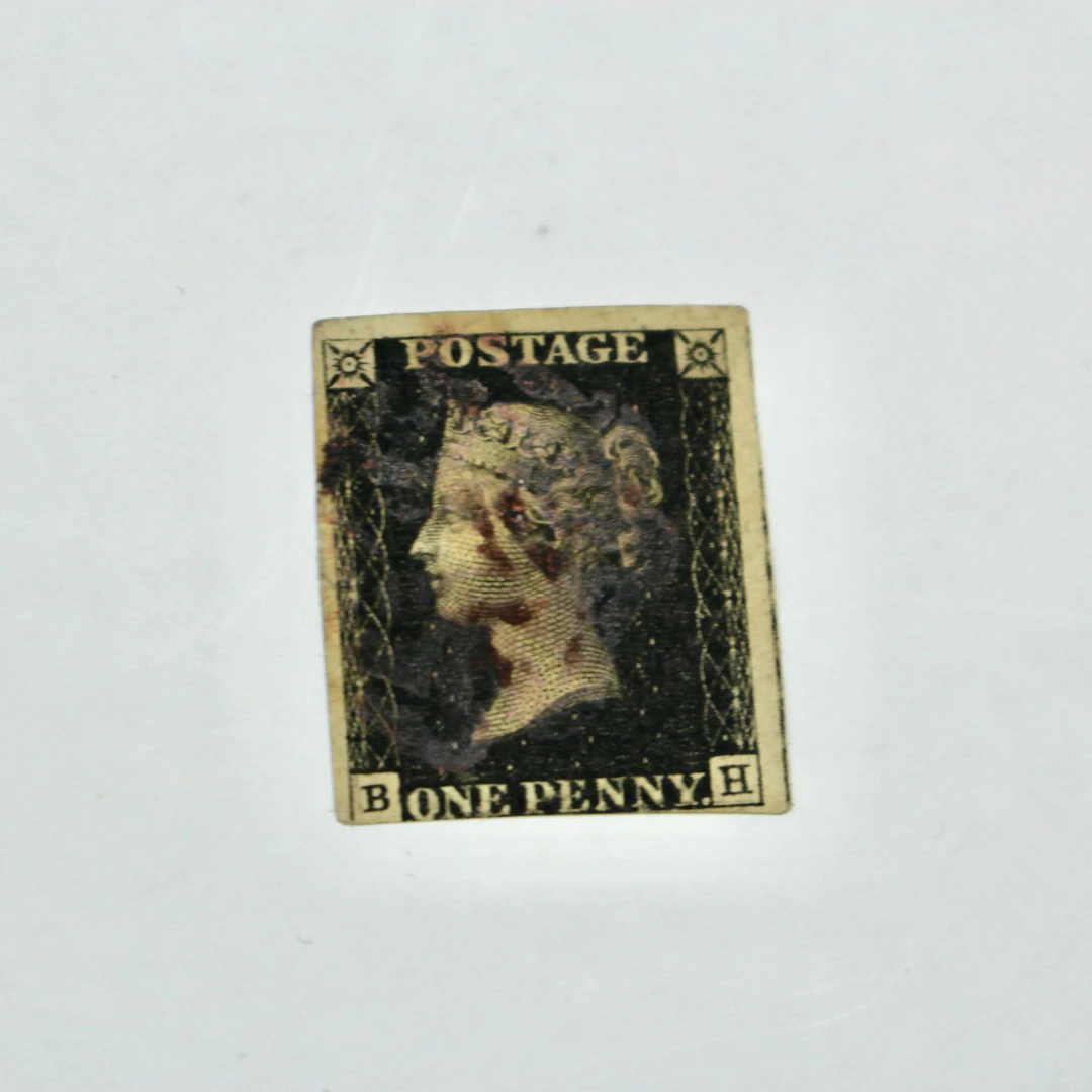 1840 Great Britain "Penny Black" Postage Stamp, World's First Stamp, Scott 1