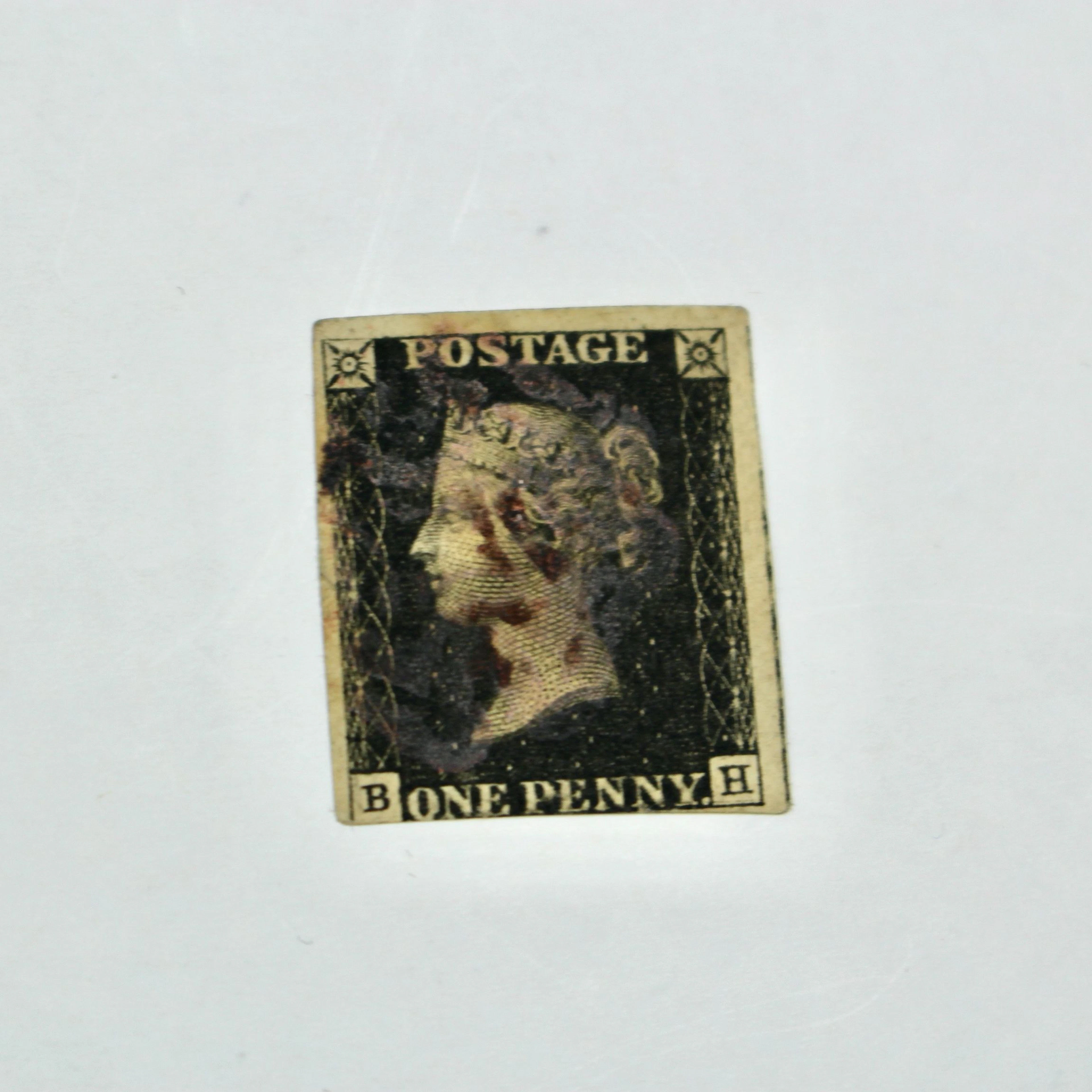 1840 Great Britain "Penny Black" Postage Stamp, World's First Stamp, Scott 1