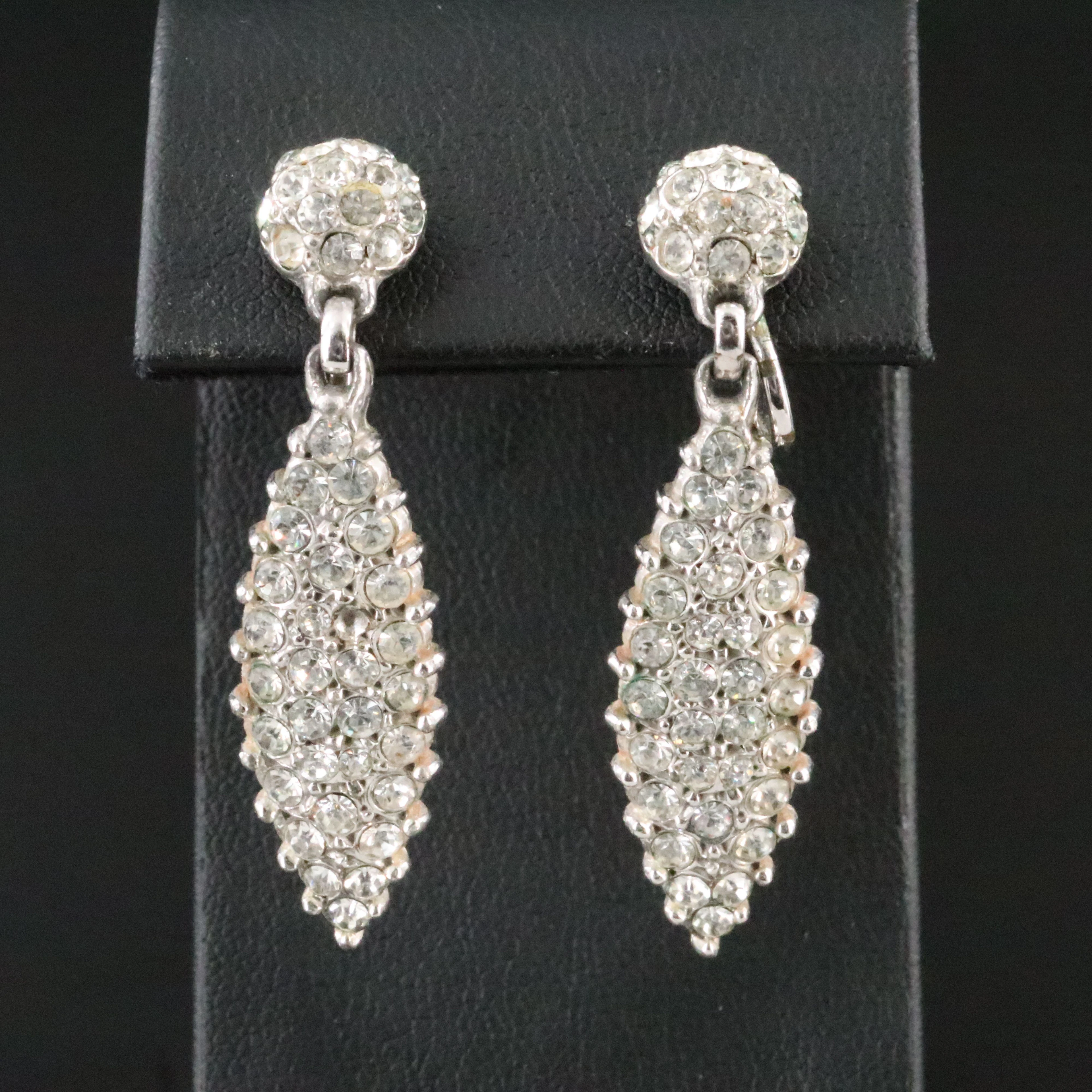 Bogoff Navette Rhinestone Earrings