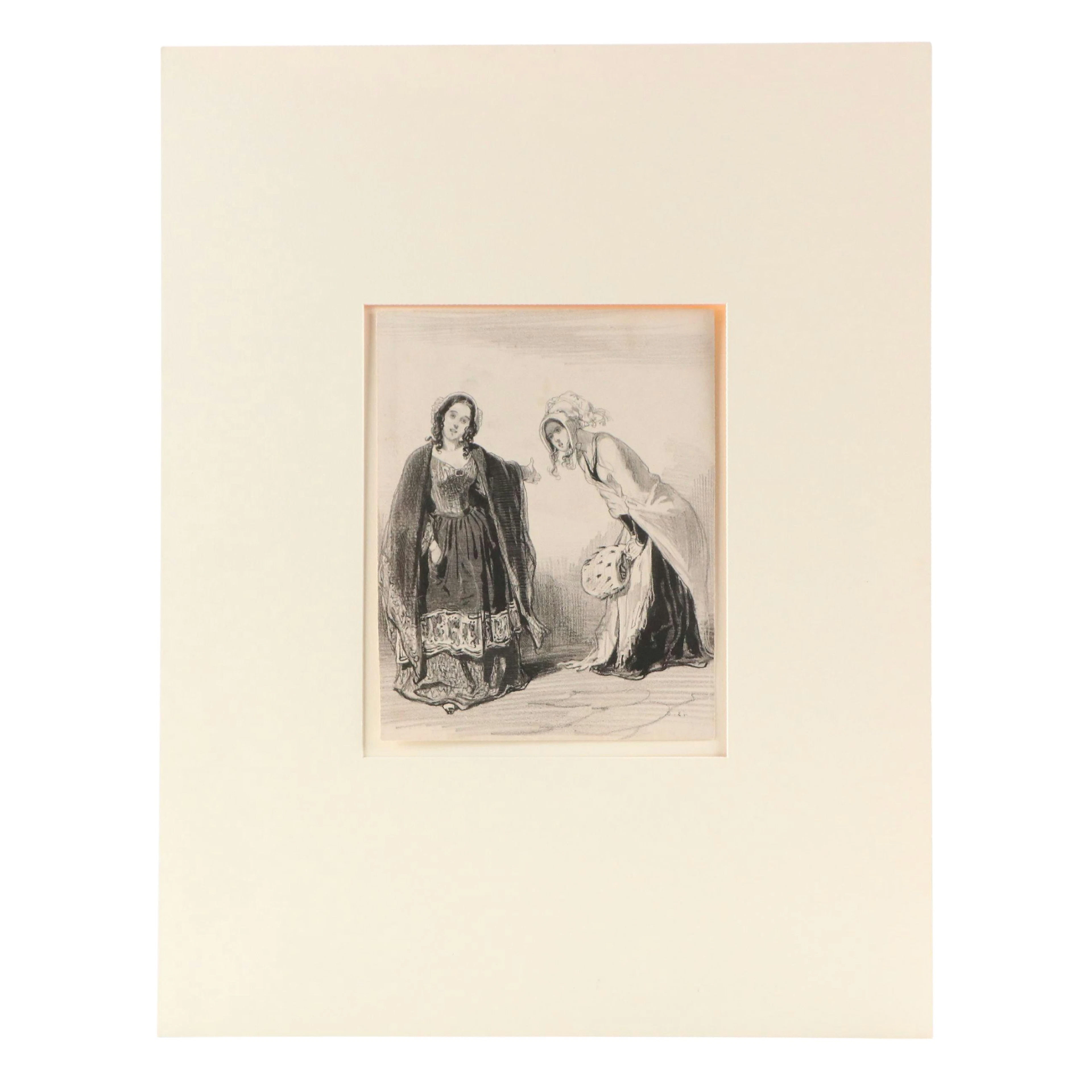 Lithograph After Paul Gavarni "Mais au Moins, Moi!...," 1843