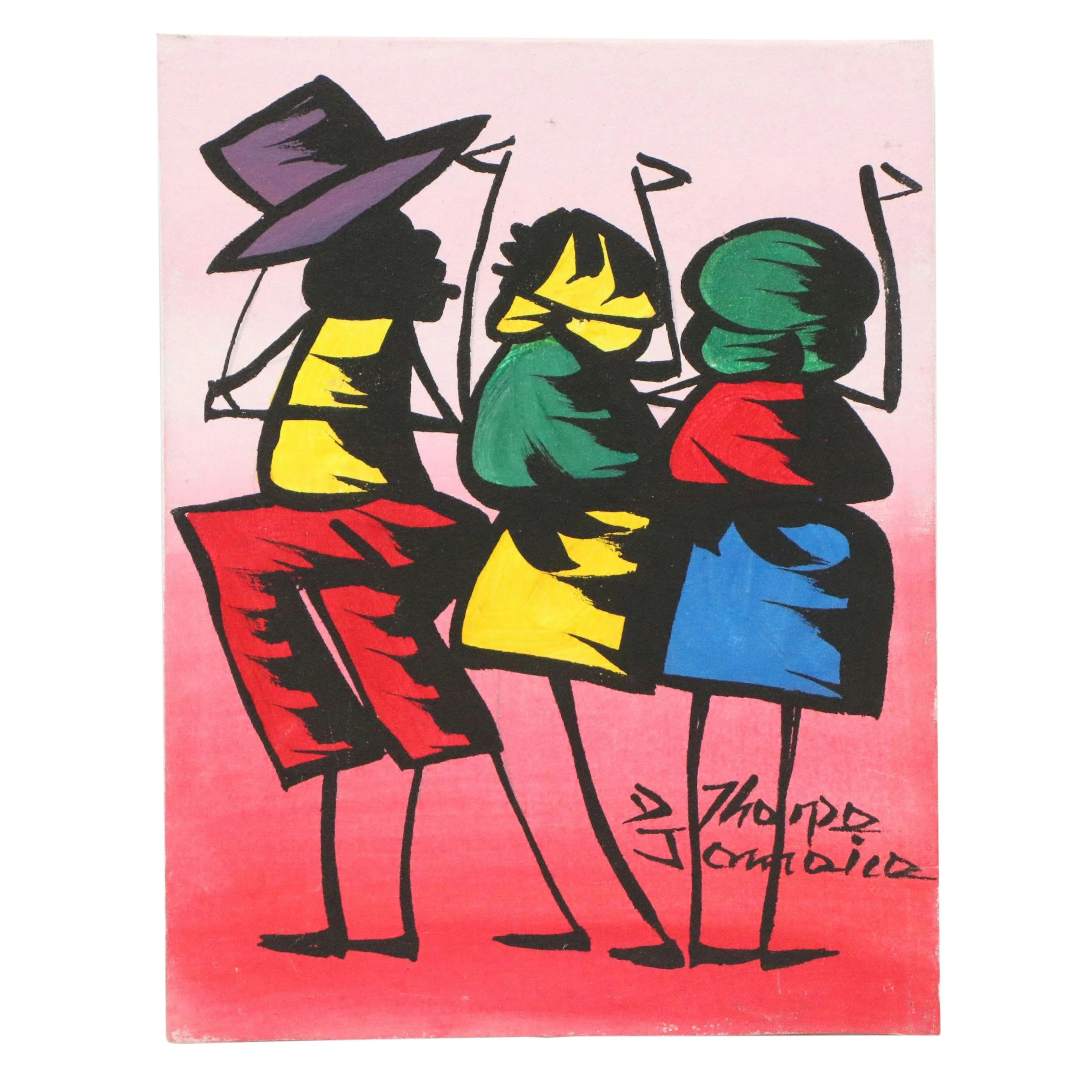 D. Thorpe Jamaican Tourism Acrylic Painting, Circa 1980