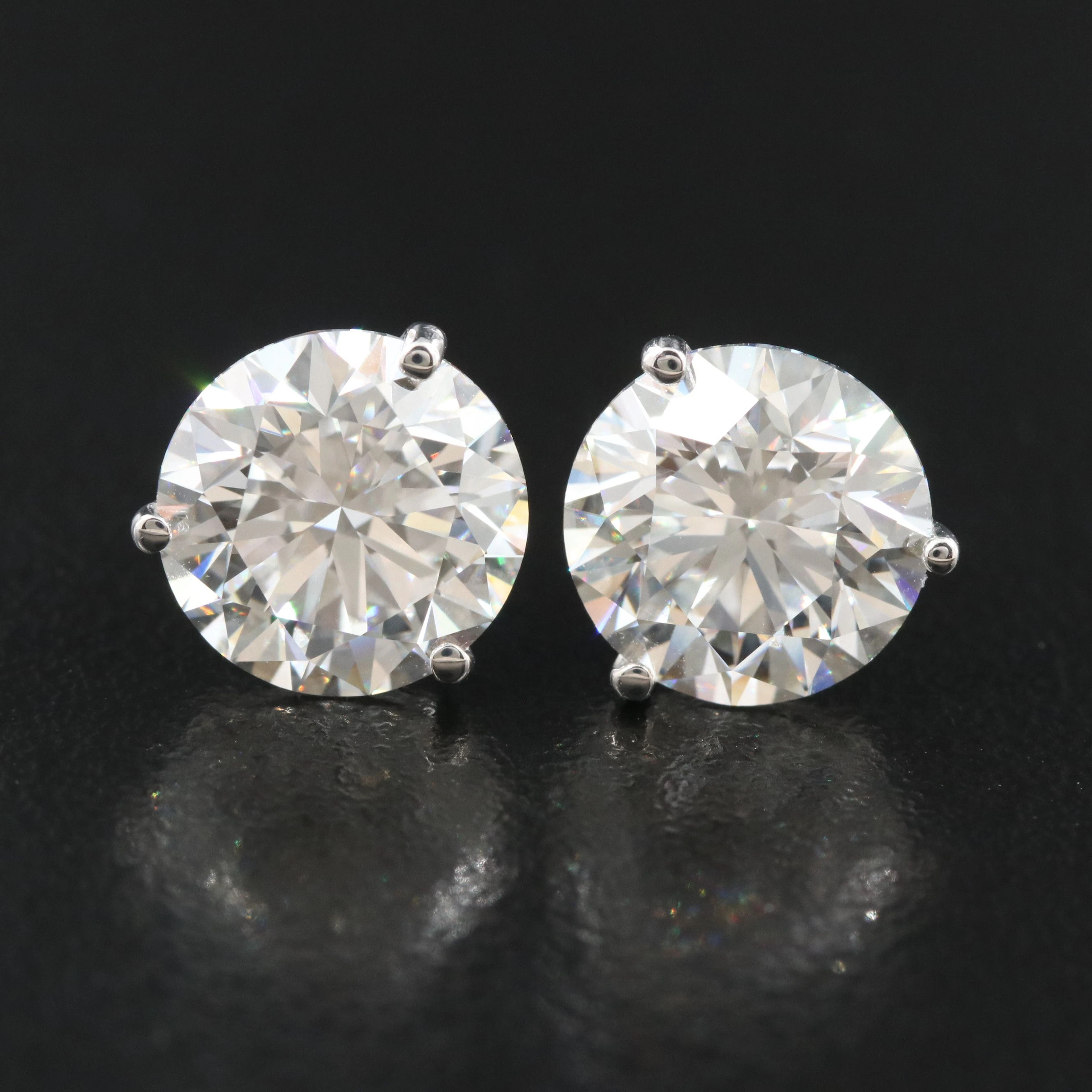 14K 5.06 CTW Lab Grown Diamond Solitaire Earrings with IGI Reports