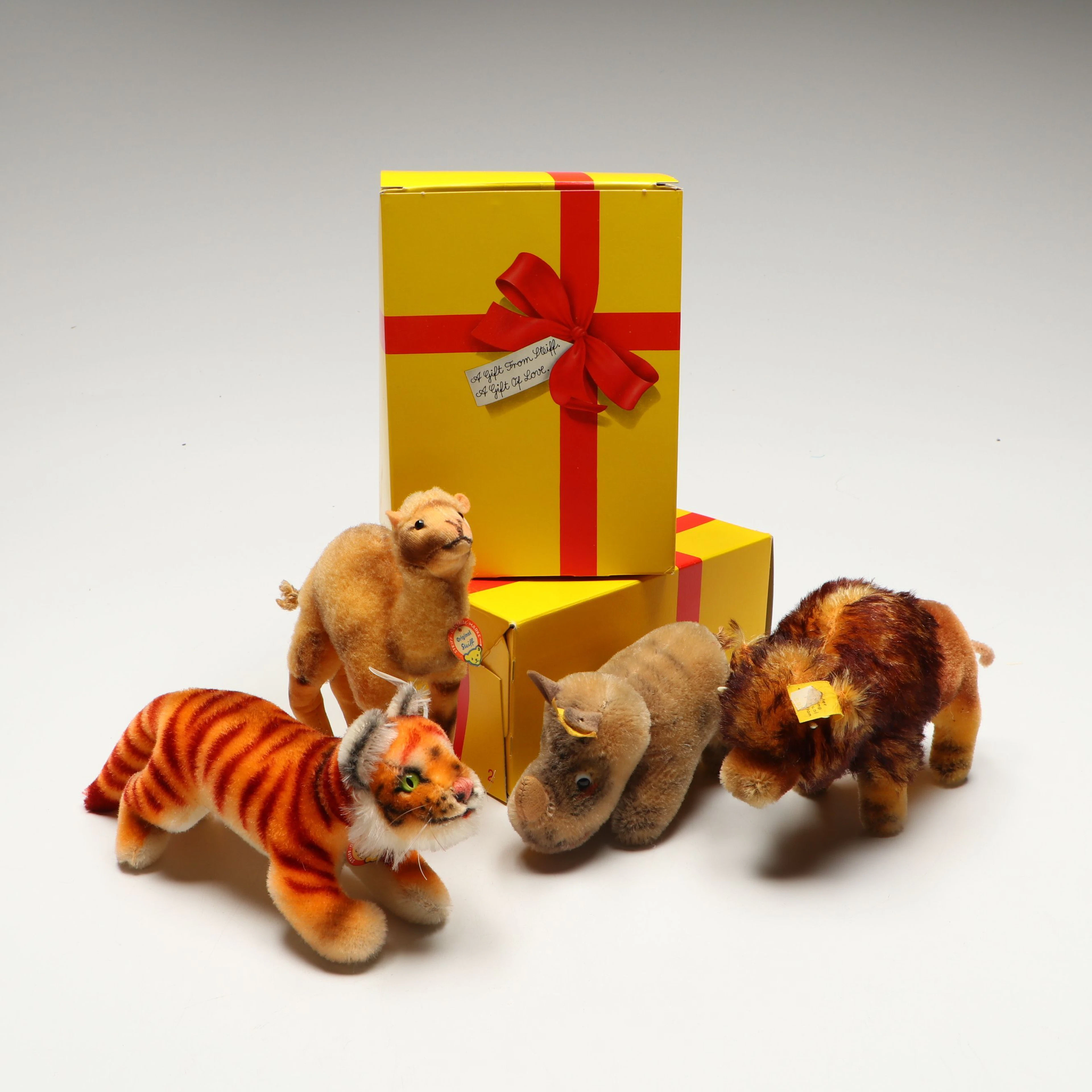 Steiff Tiger, Camel and More Stuffed Animal Toys, Mid to Late 20th Century