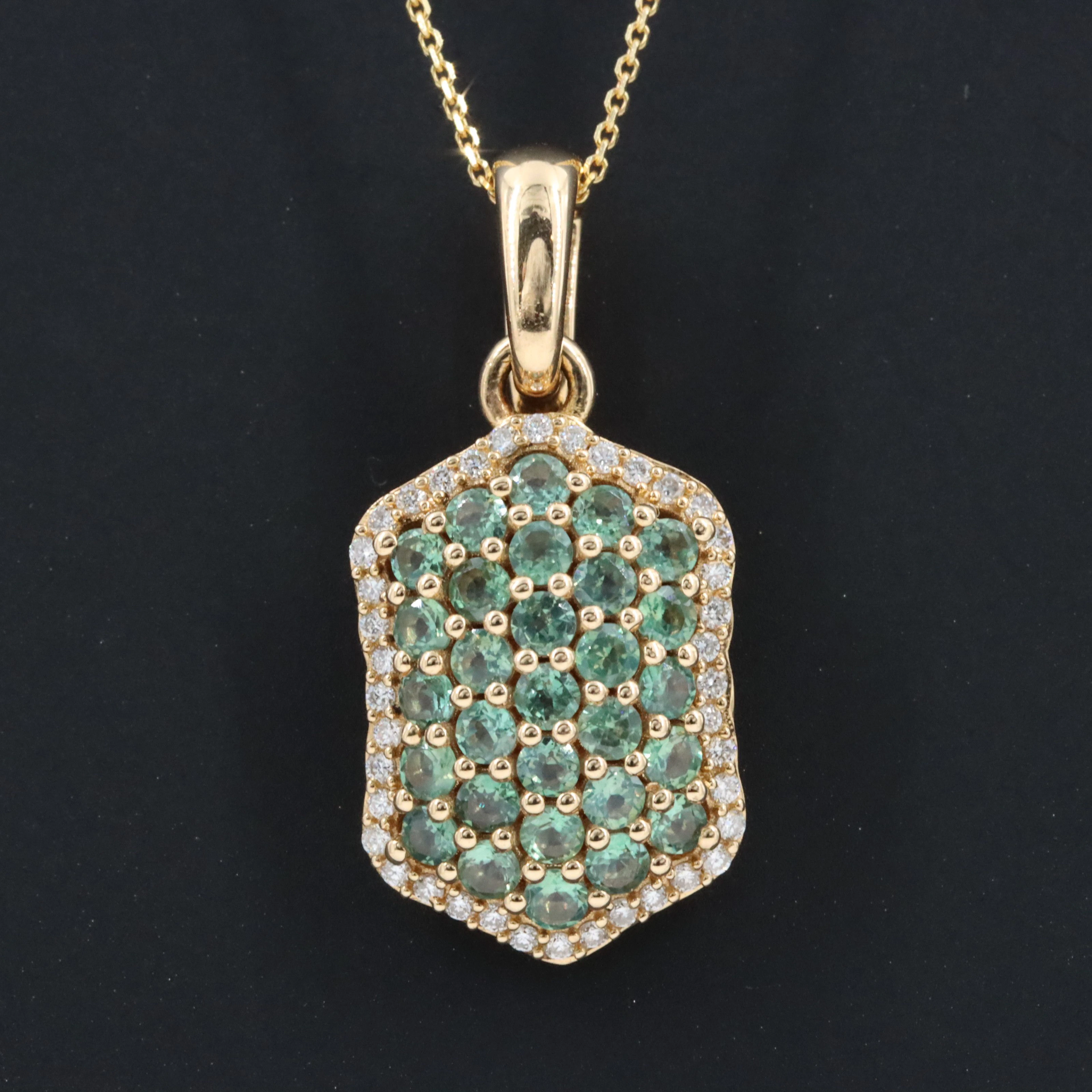 Chromia 18K Alexandrite and Diamond Enhancer Pendant Necklace with IGI Report