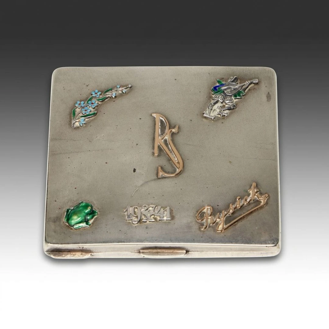 Polish 800 Silver Compact Case, Mid to Late 20th Century