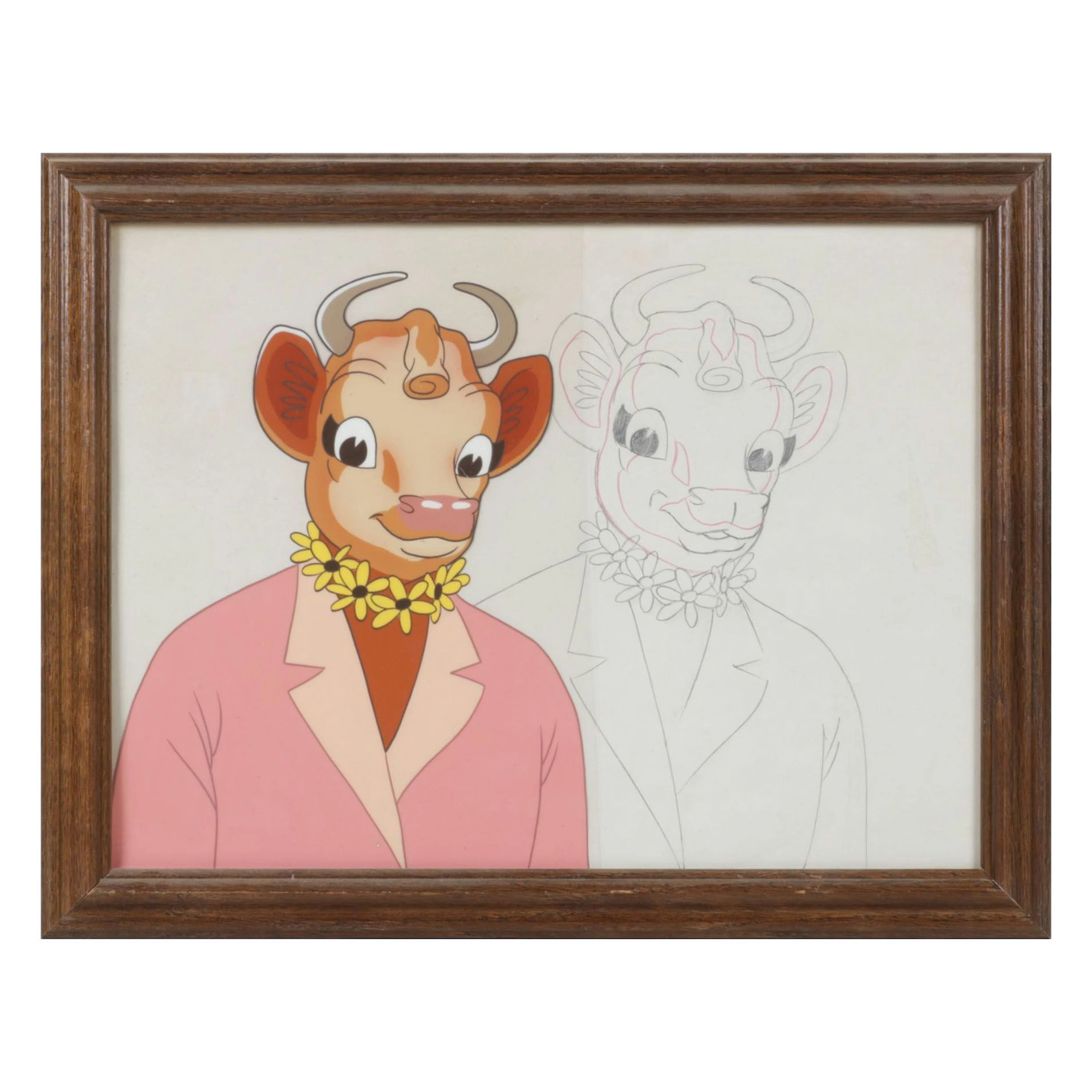 Production Cell and Drawing for Borden Dairy's Elsie the Cow Advertisement