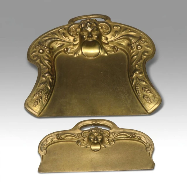 Victorian Style Repoussé Brass Crumb Pans