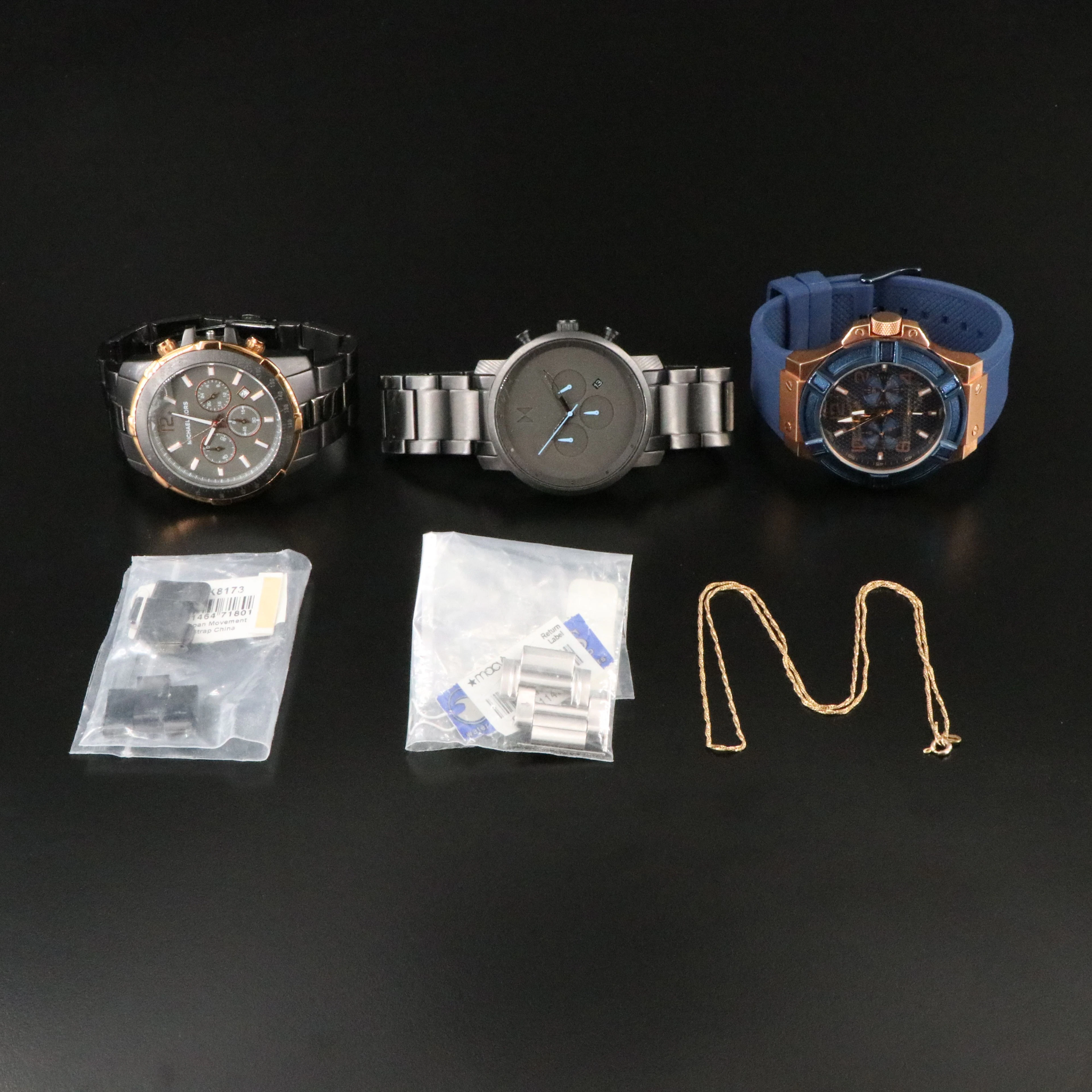 Michael Kors, MVMT and Guess Chronograph Quartz Watches in Leather Case