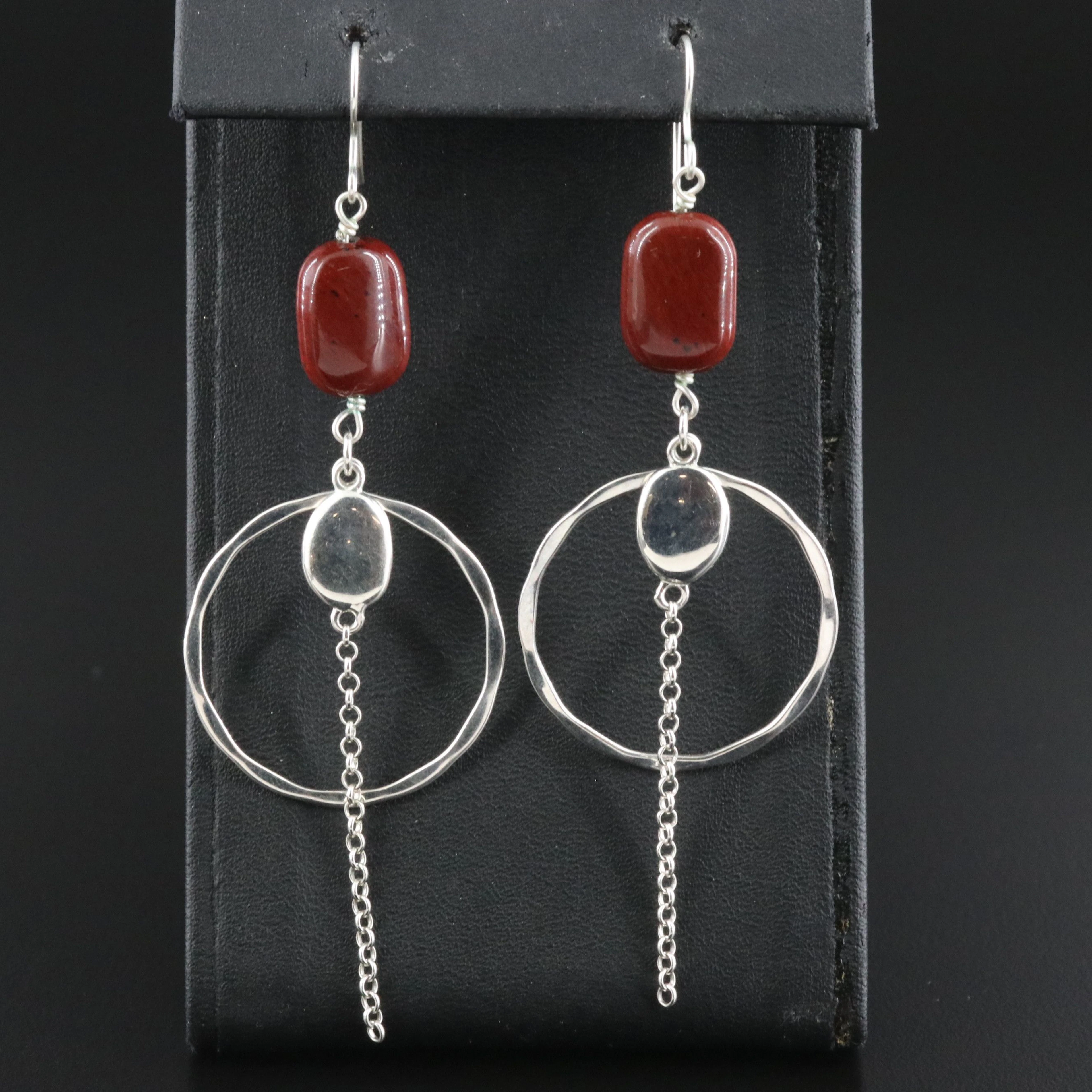 Robert Lee Morris Studio Sterling Mahogany Jasper Earrings