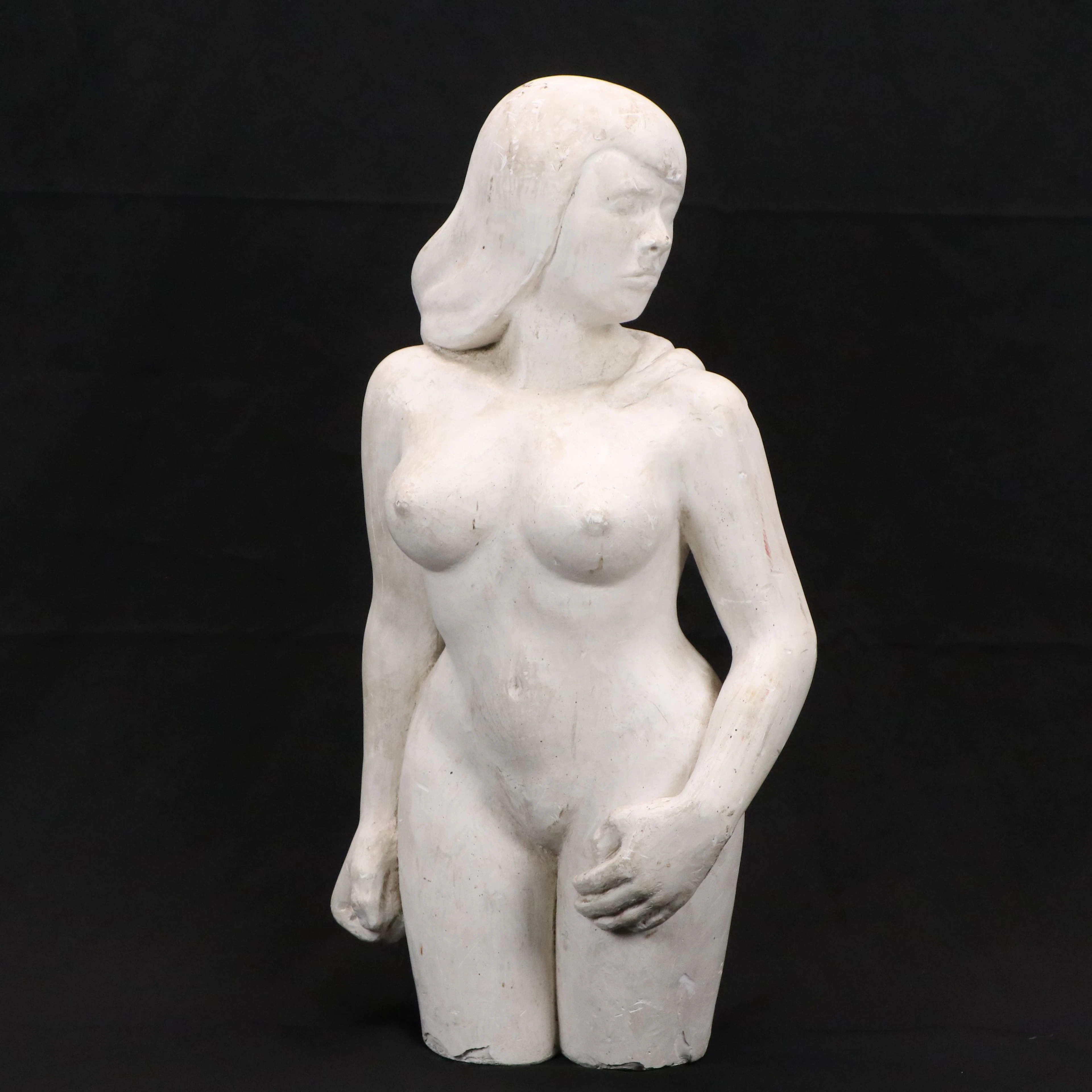 Cast Plaster Sculpture of Female Nude, Late 20th to 21st Century
