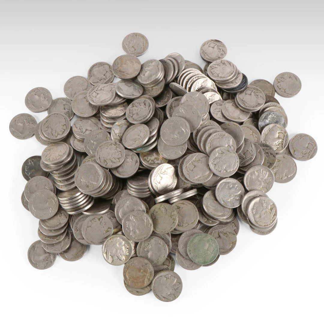 Three Hundred Buffalo Nickels with Partial but Readable Dates