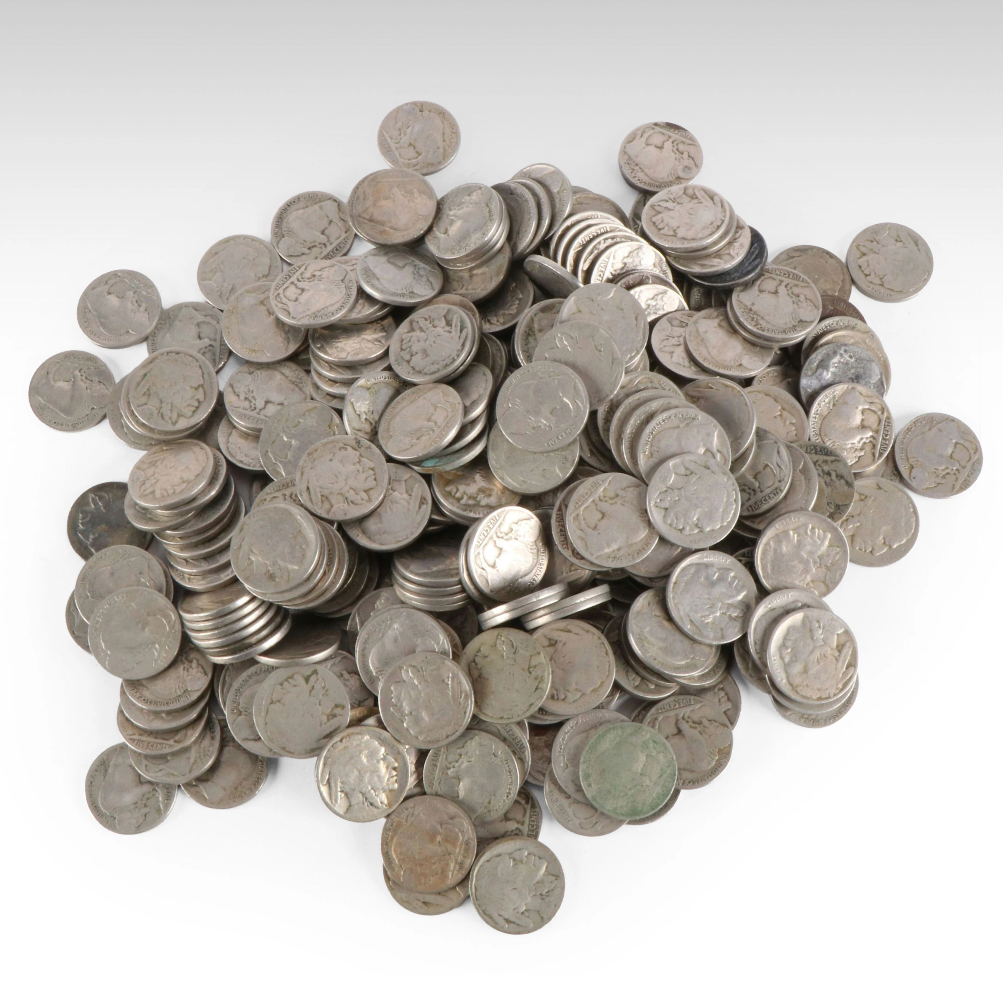 Three Hundred Buffalo Nickels with Partial but Readable Dates