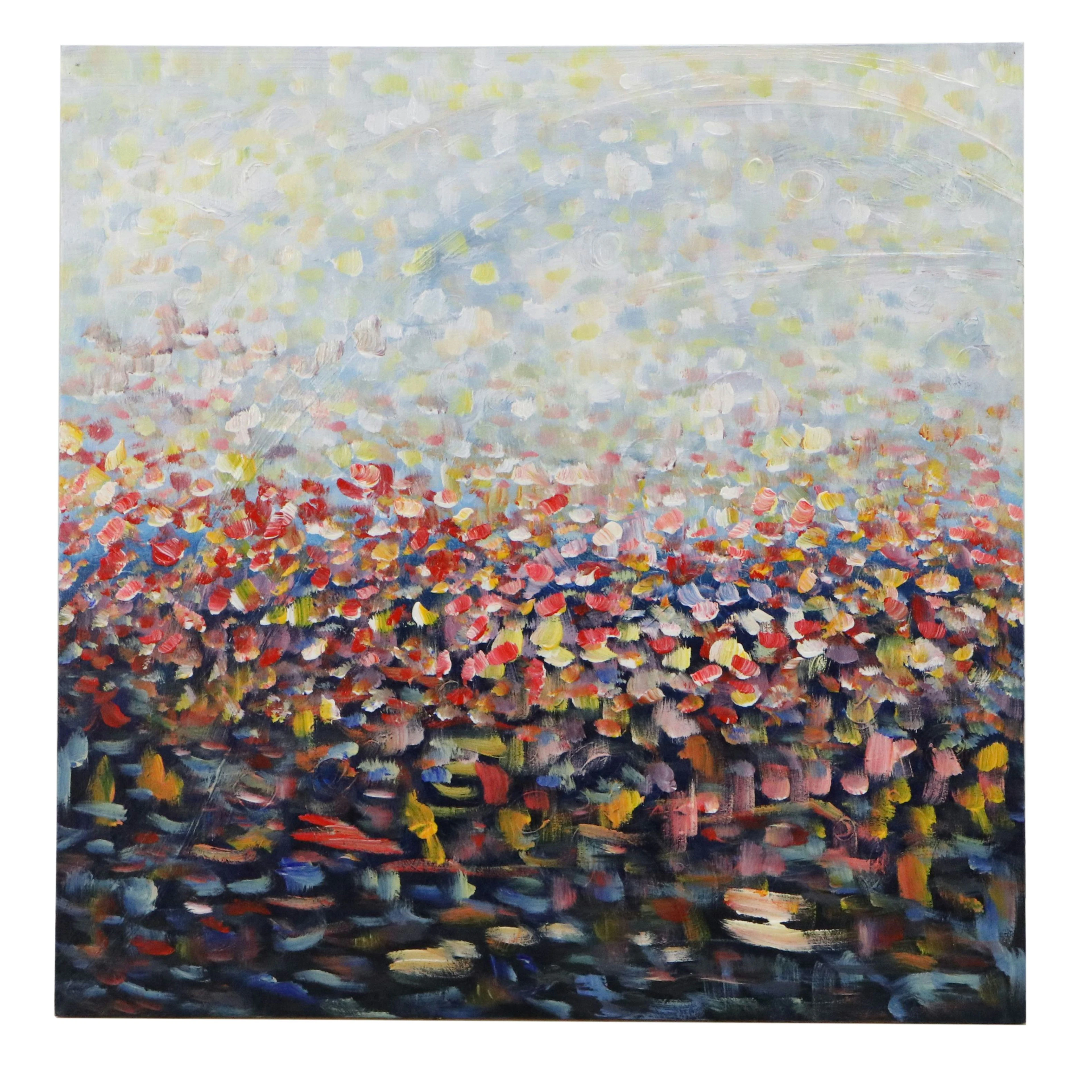 Saul Gefen Abstract Acrylic Painting "Garden of Dreams," 2026