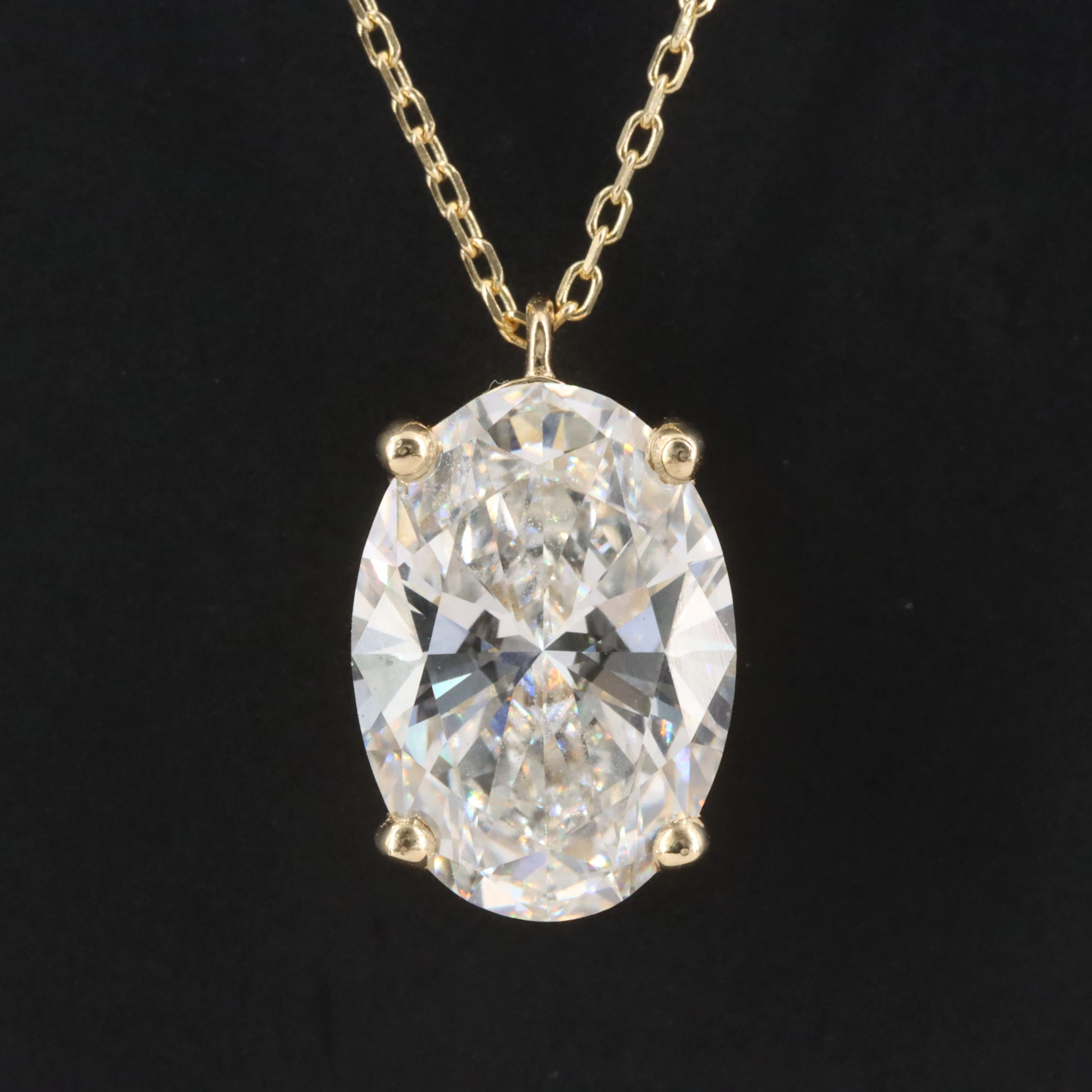 14K 3.02 CT Lab Grown Diamond Pendant Necklace with IGI Report