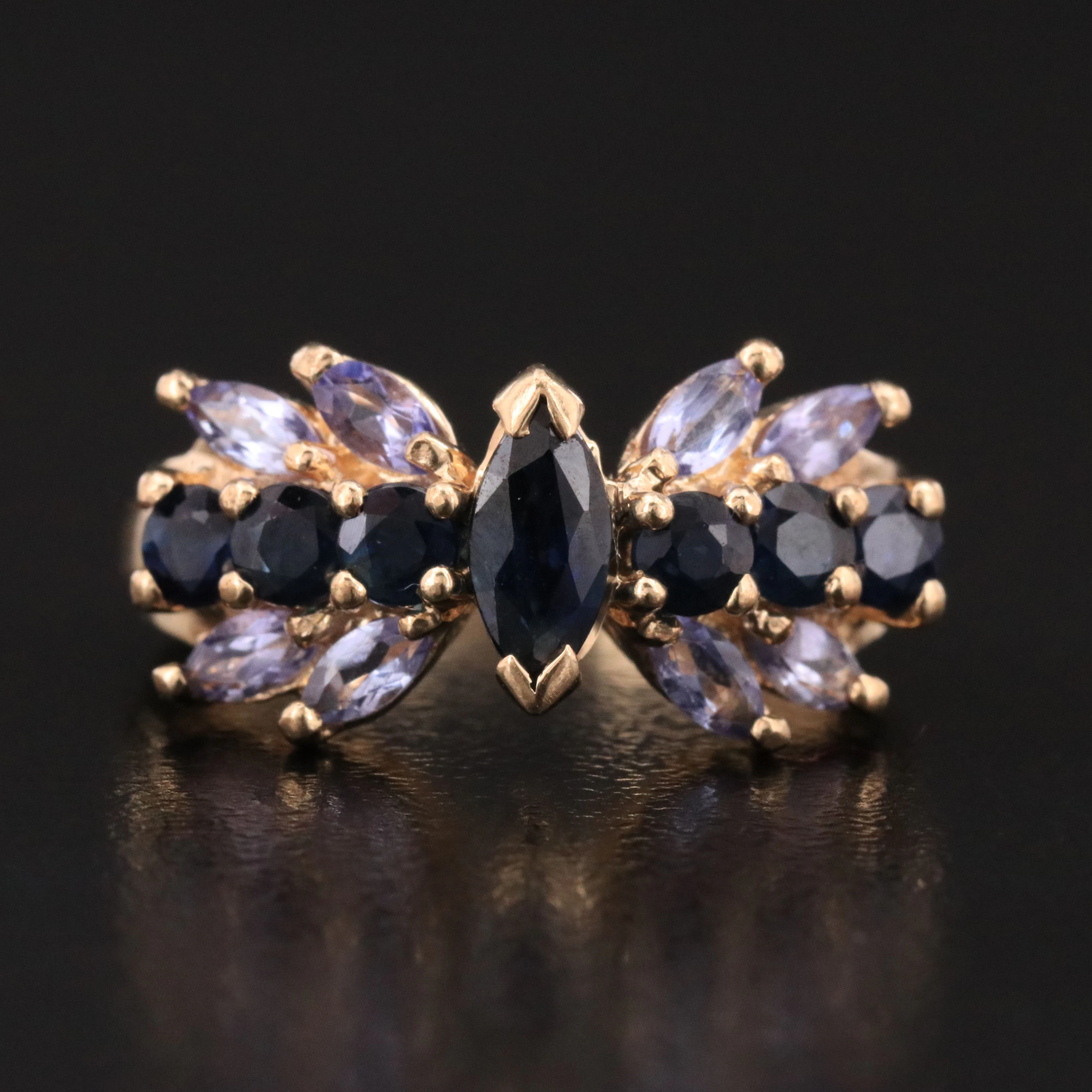 10K Sapphire and Forsterite Ring