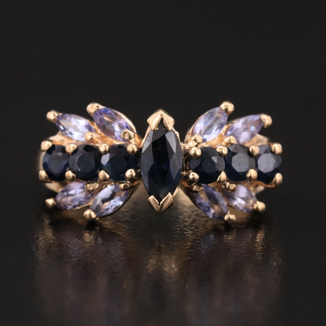 10K Sapphire and Forsterite Ring