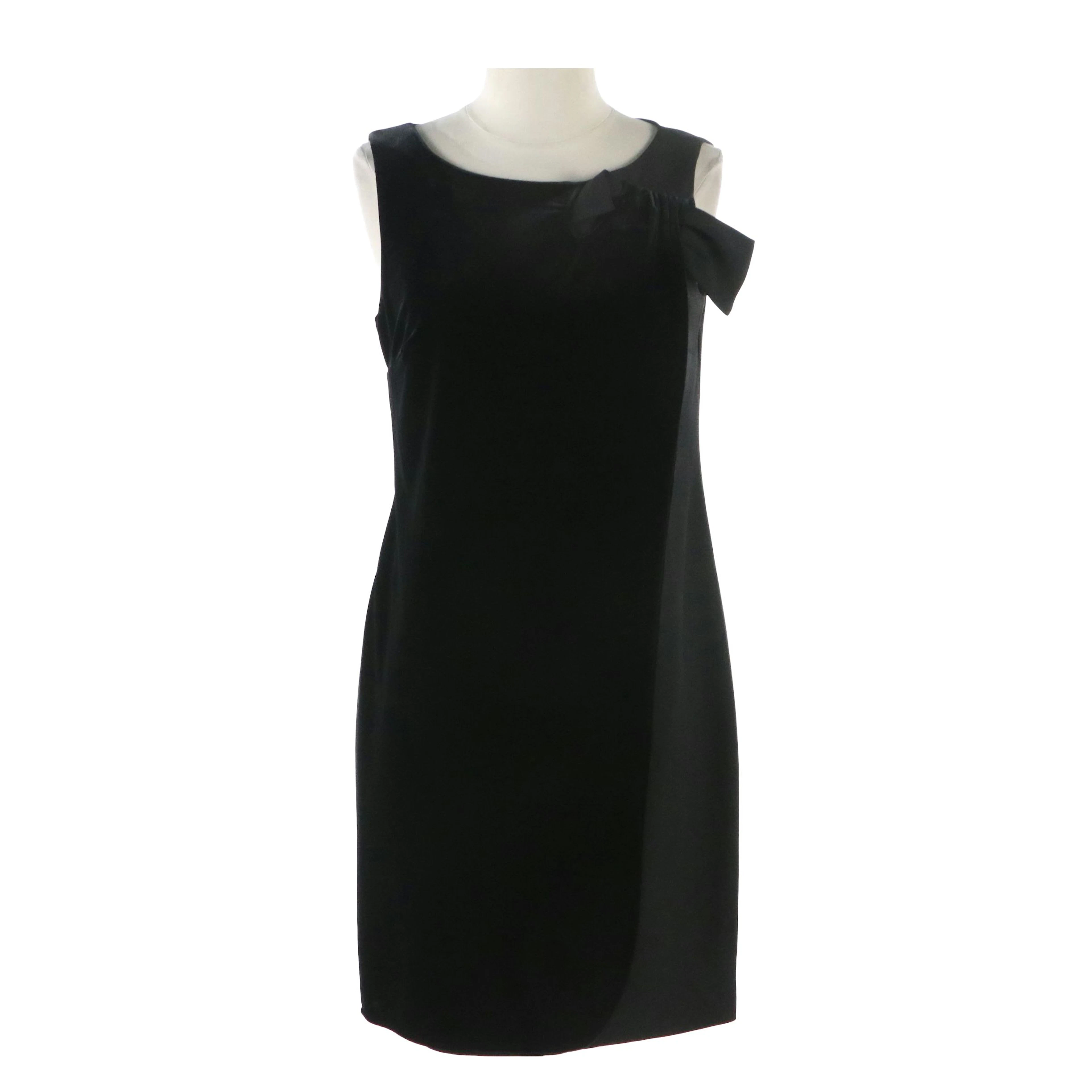 Karl Lagerfeld Black Velvet Mini Dress with Bow Detail