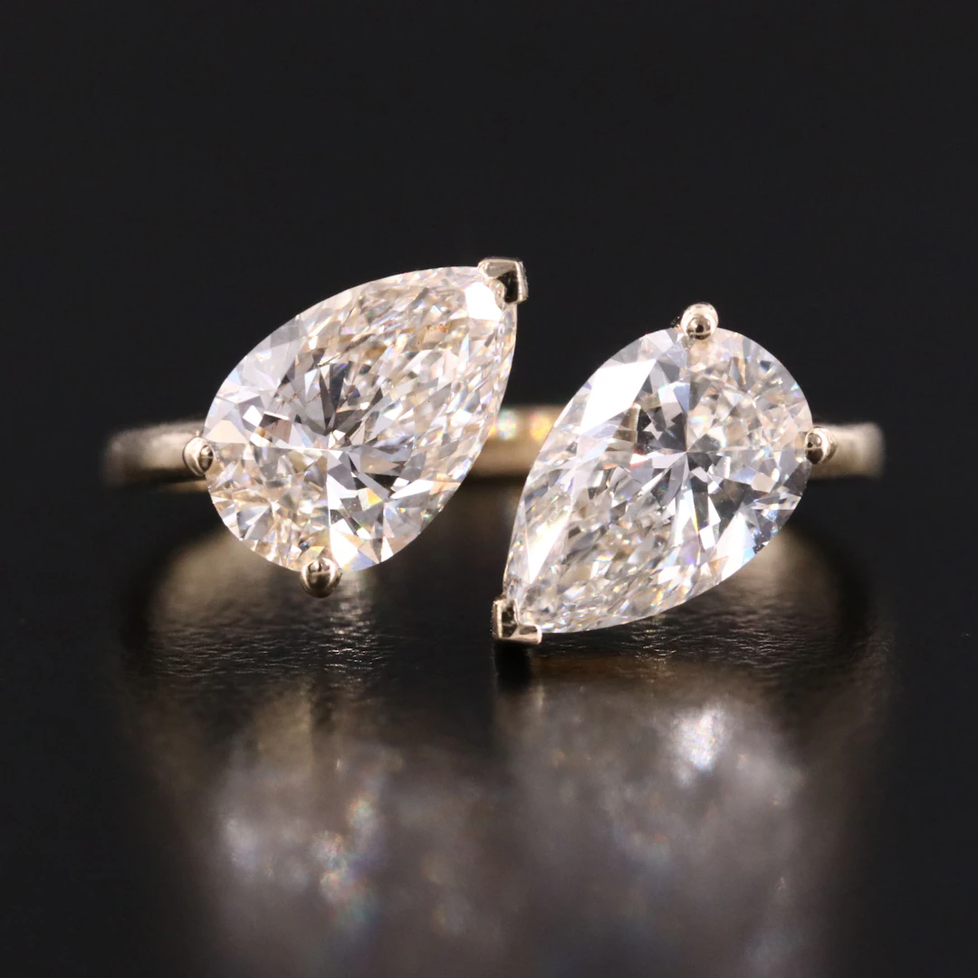 14K 2.96 CTW Lab Grown Diamond Open Ring with IGI Reports