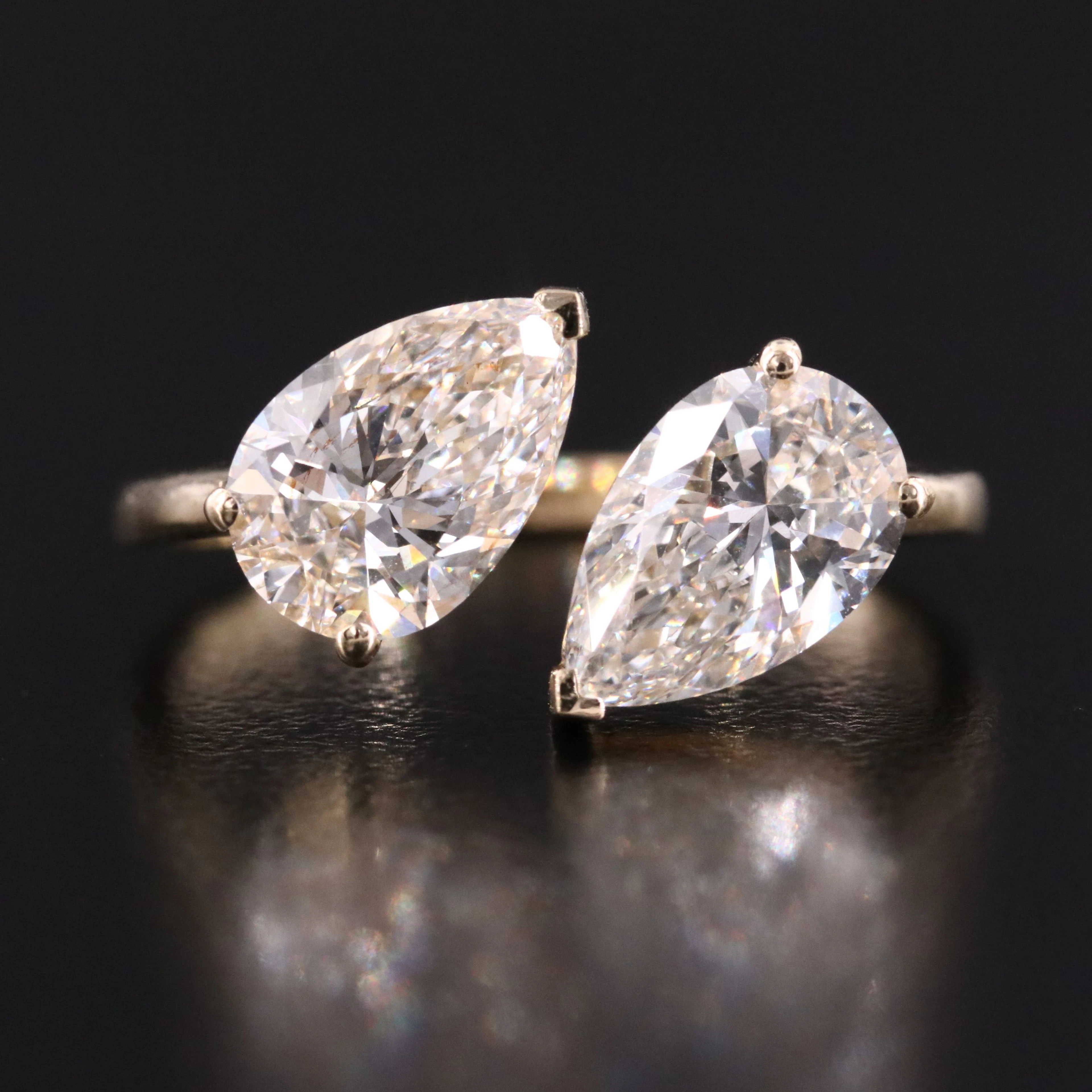 14K 2.96 CTW Lab Grown Diamond Open Ring with IGI Reports