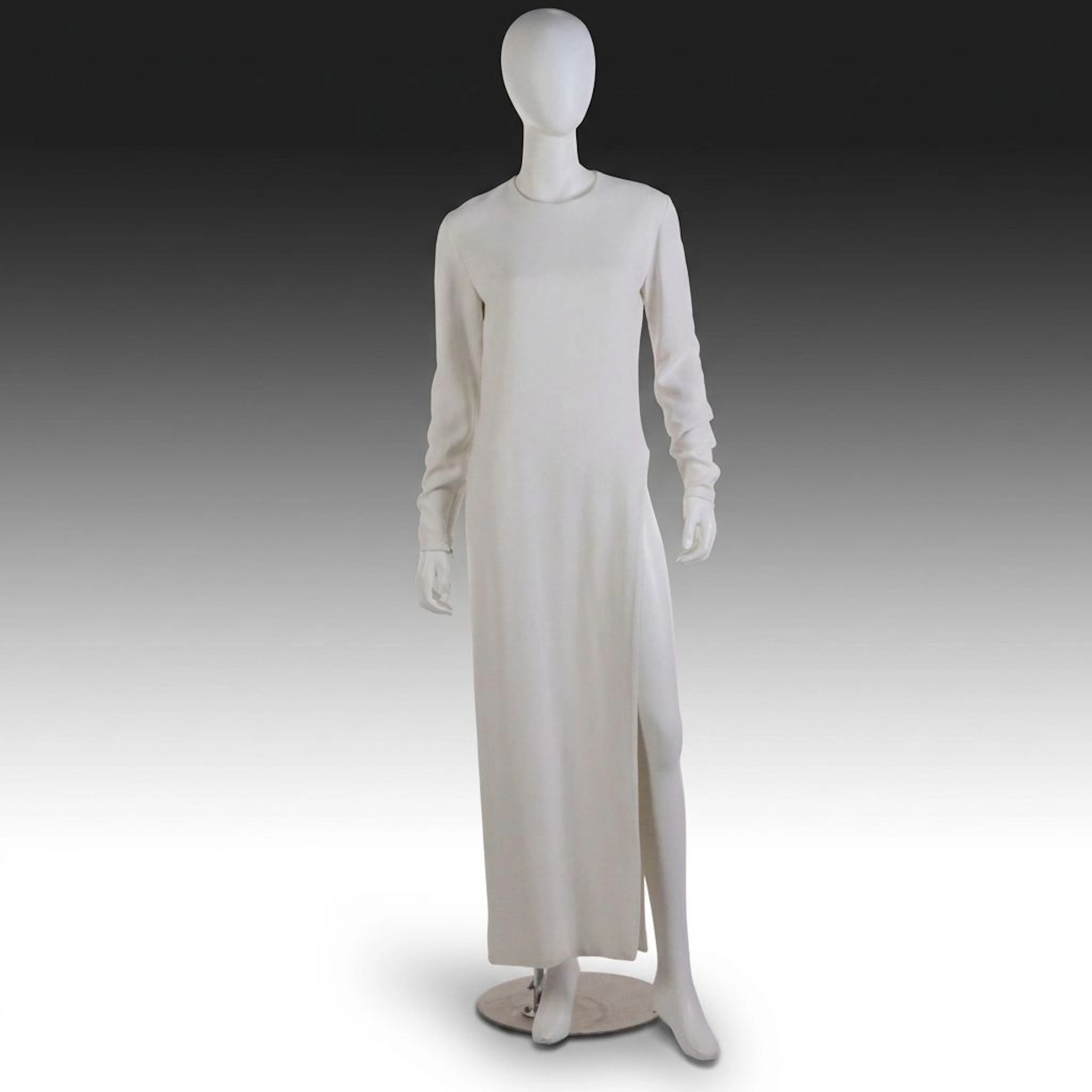 Tom Ford Side Slit Long Sleeve Dress in White