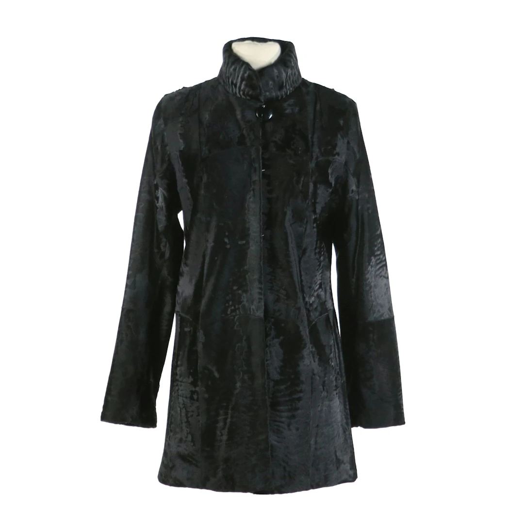 Swakara Lamb Fur Stroller Coat from Miller's Furs