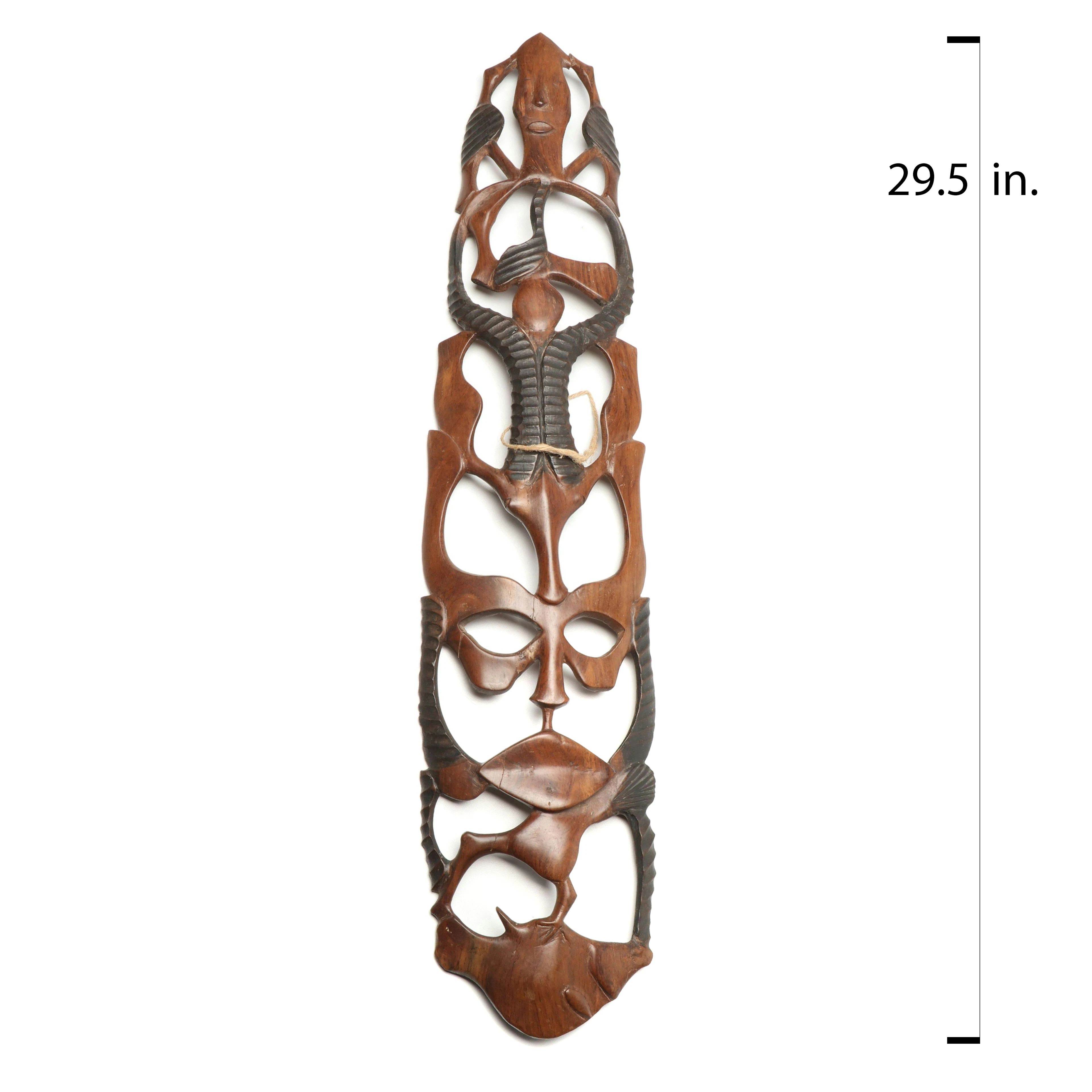 Makonde Tree of Life Hand-Carved Wooden Wall Panel