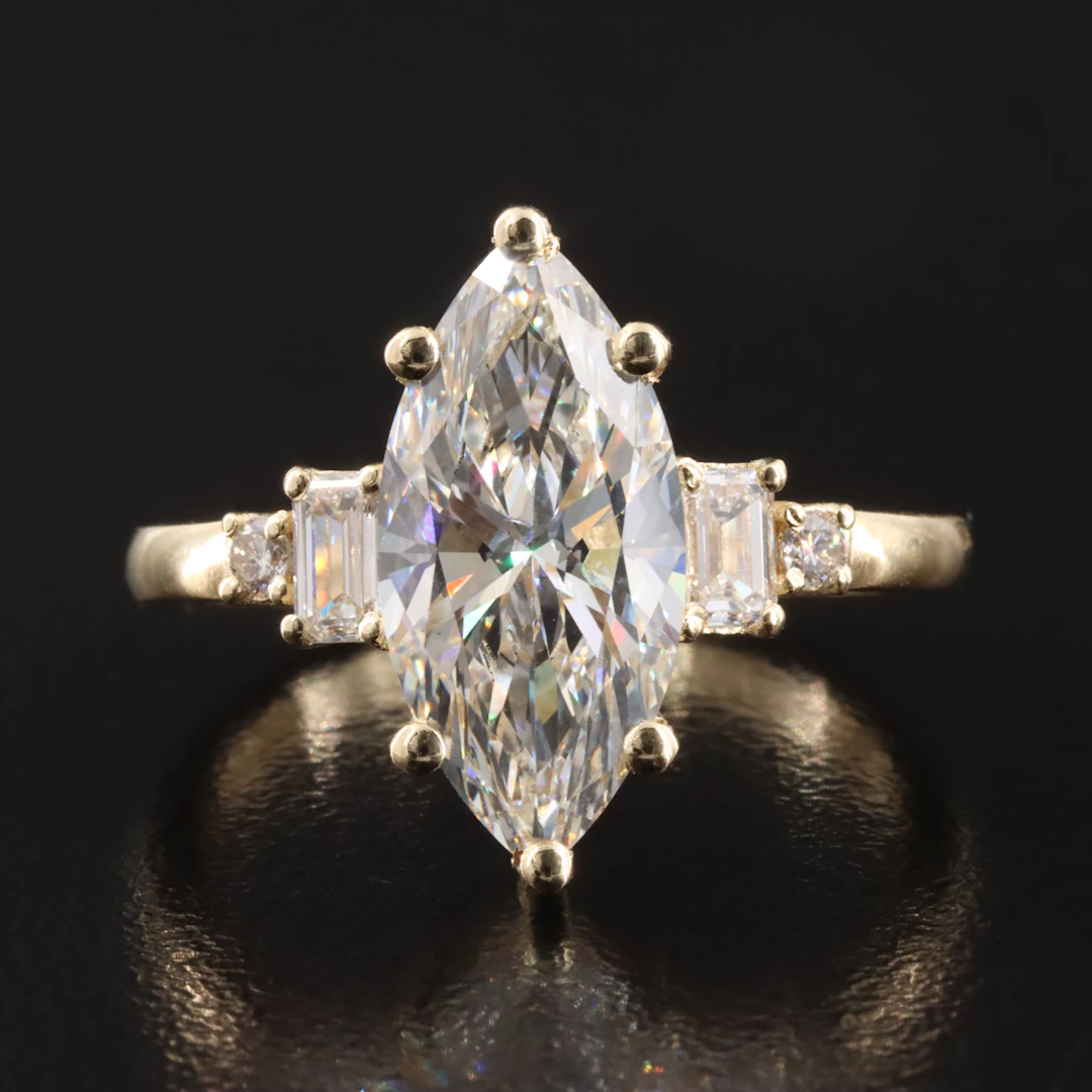 14K 3.39 CTW Lab Grown Diamond Ring with IGI Report