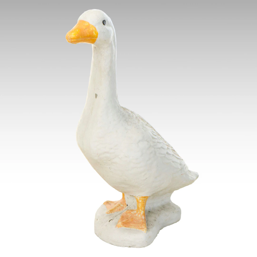 Painted Cast Concrete Goose