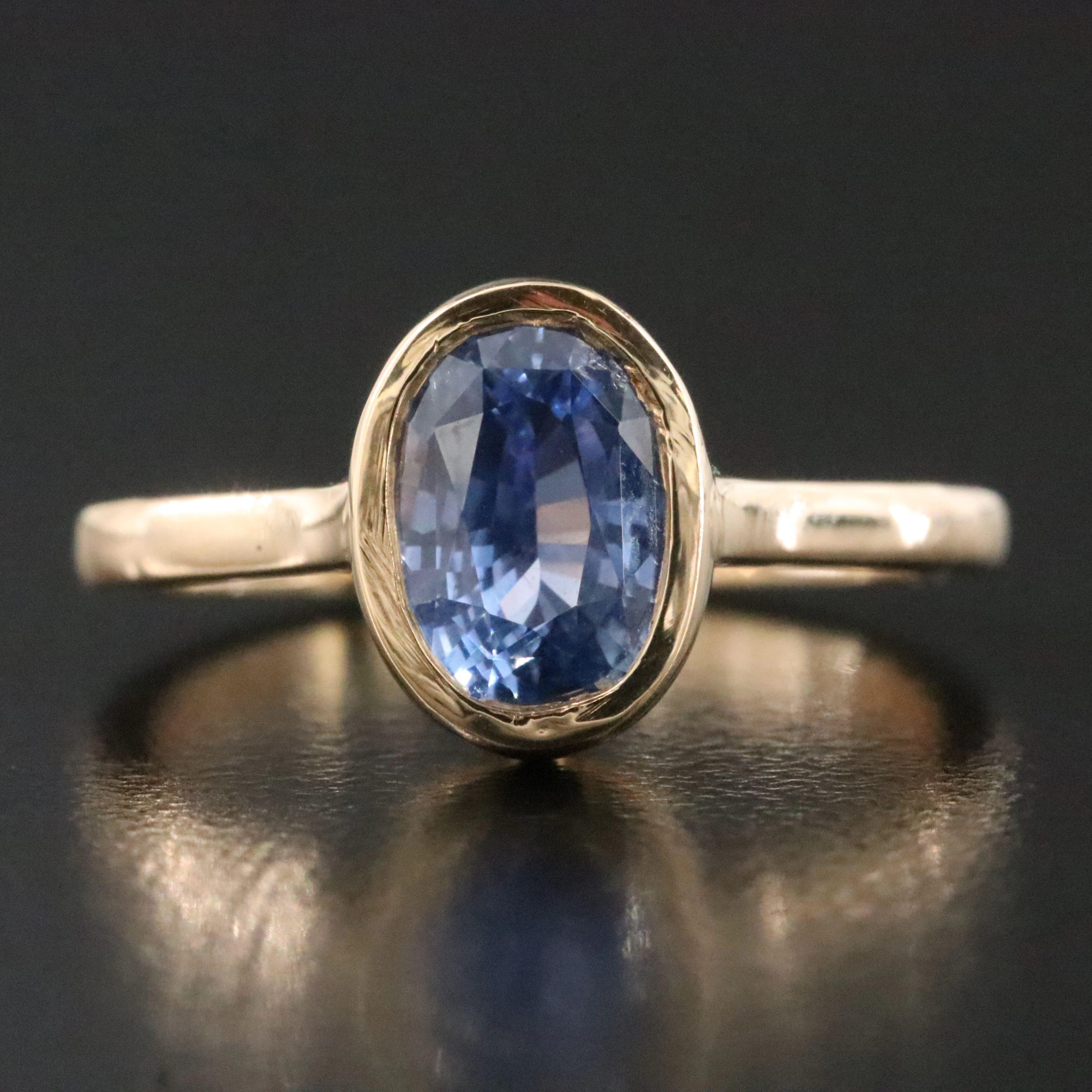 18K 2.55 CT Unheated Ceylon Sapphire Ring with GIA Report