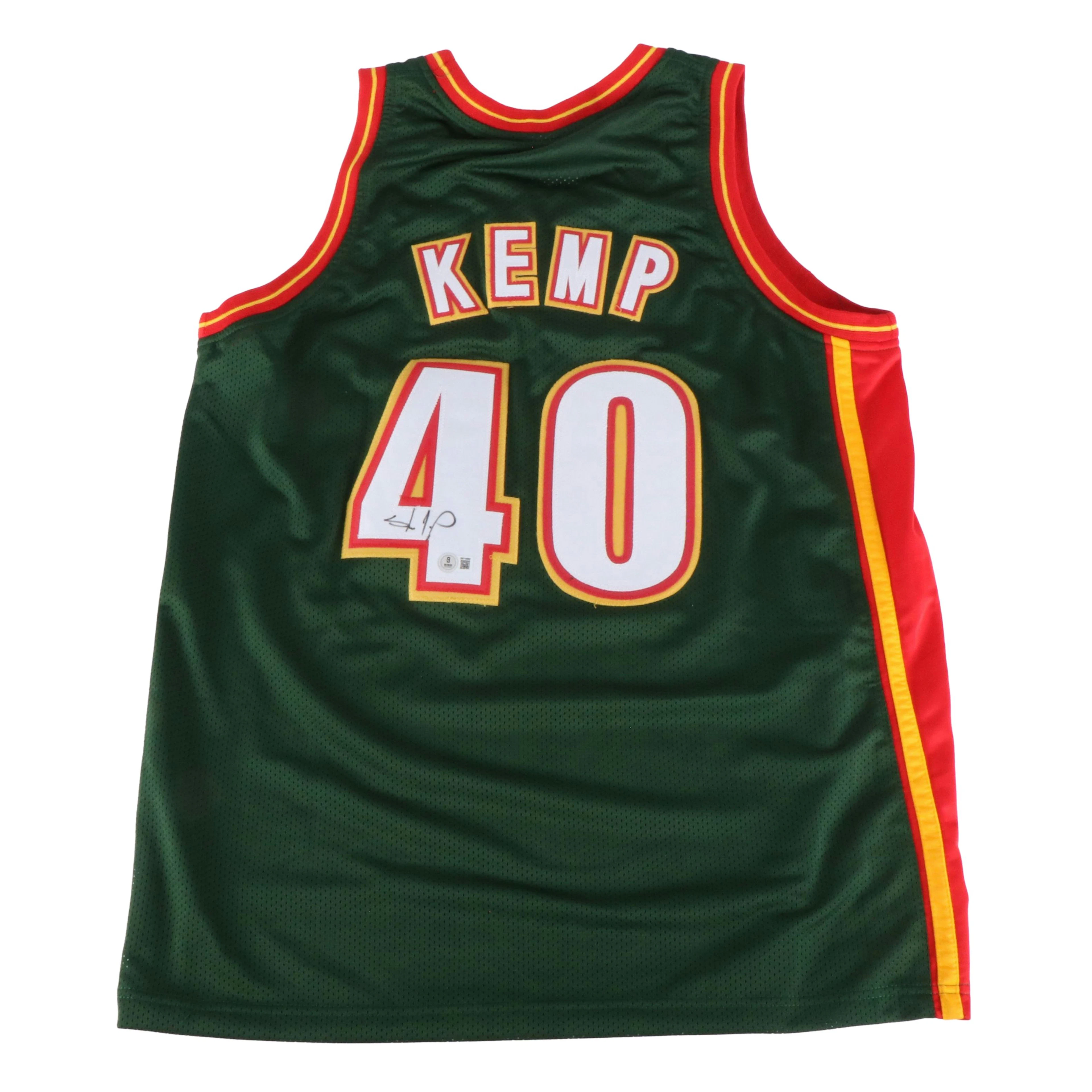 Shawn Kemp Signed Seattle Supersonics Basketball Jersey, Beckett