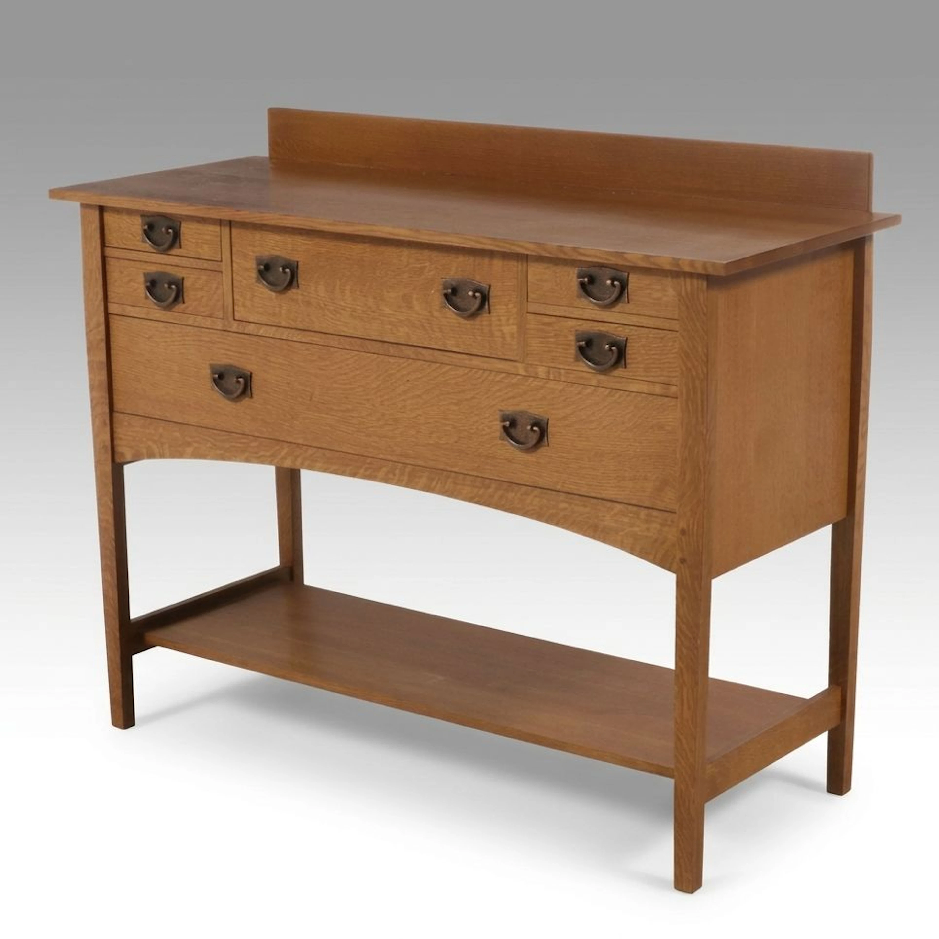 Stickley Arts & Crafts Style Quarter-Sawn Oak Server, 20th Century