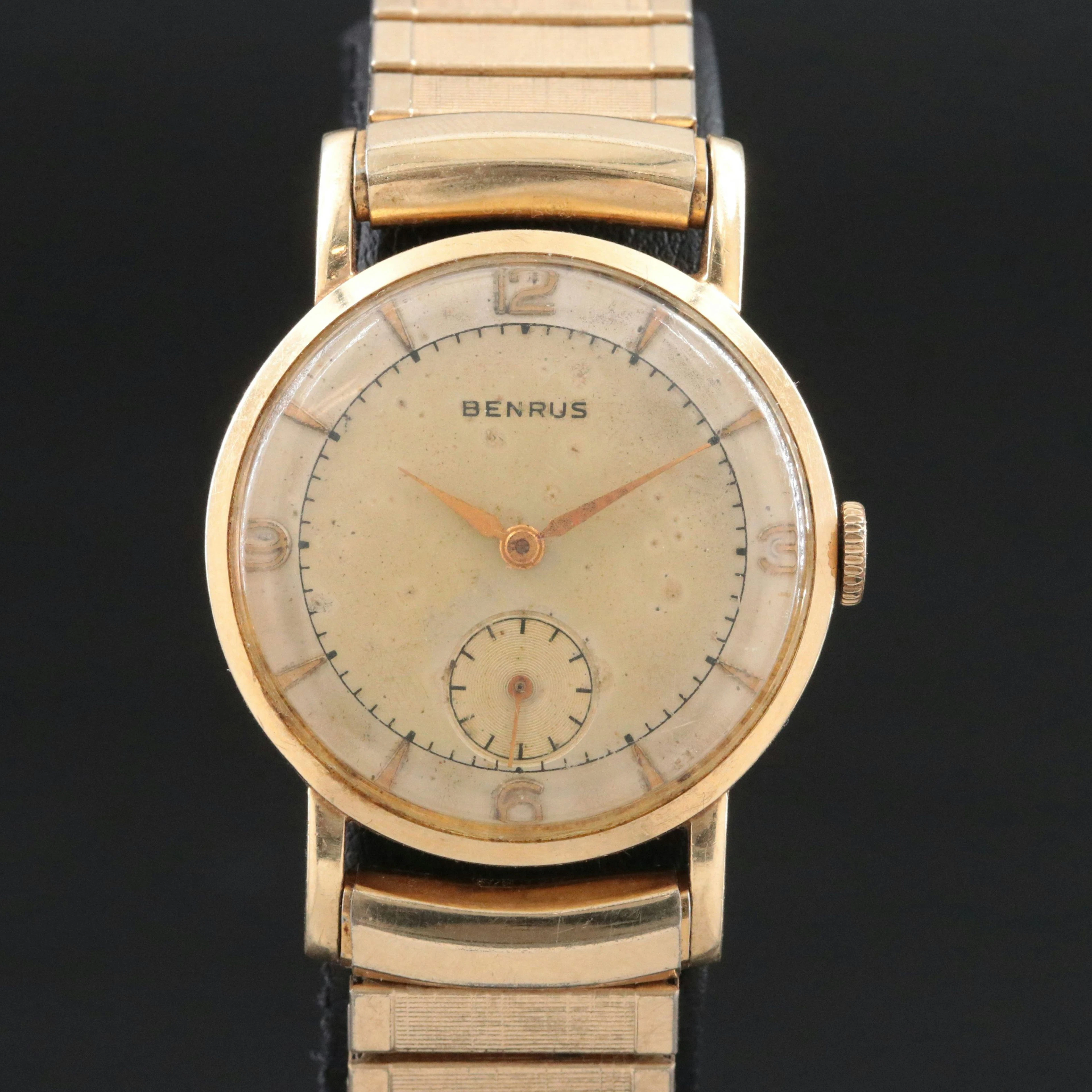 Vintage Benrus 14K Gold Manual Wind Watch
