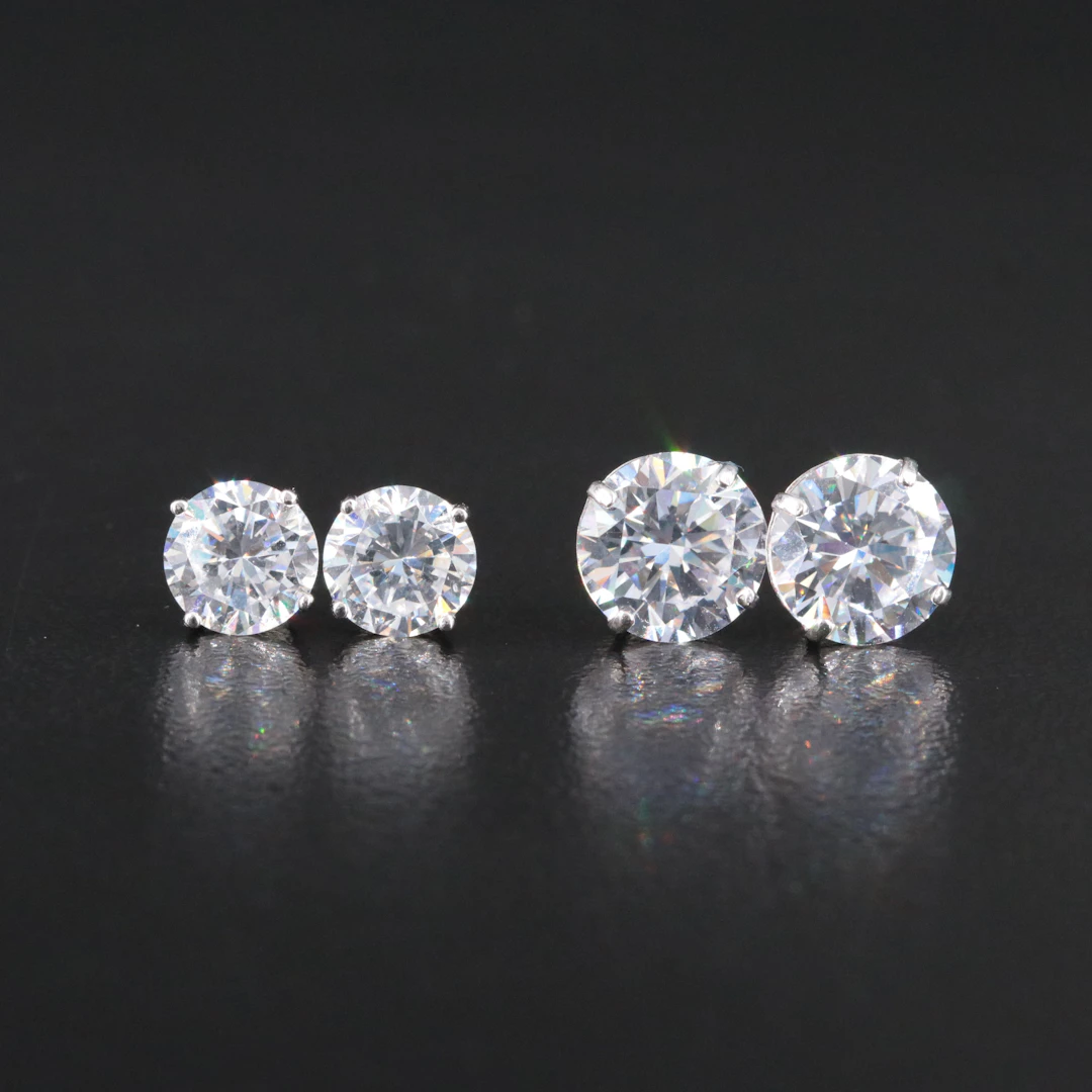 14K CZ Stud Earrings