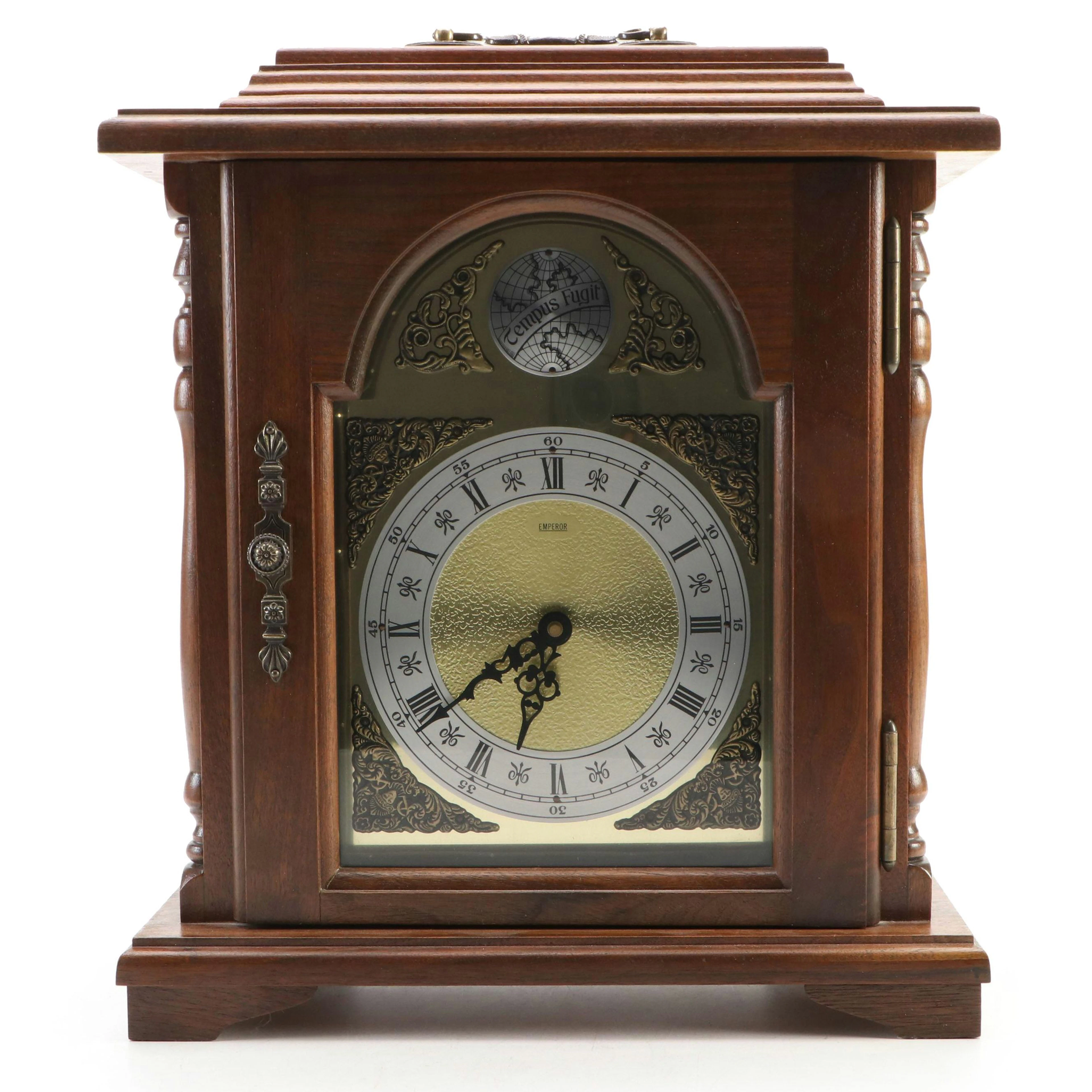 Emperor "Tempus Fugit" Wooden Mantel Clock