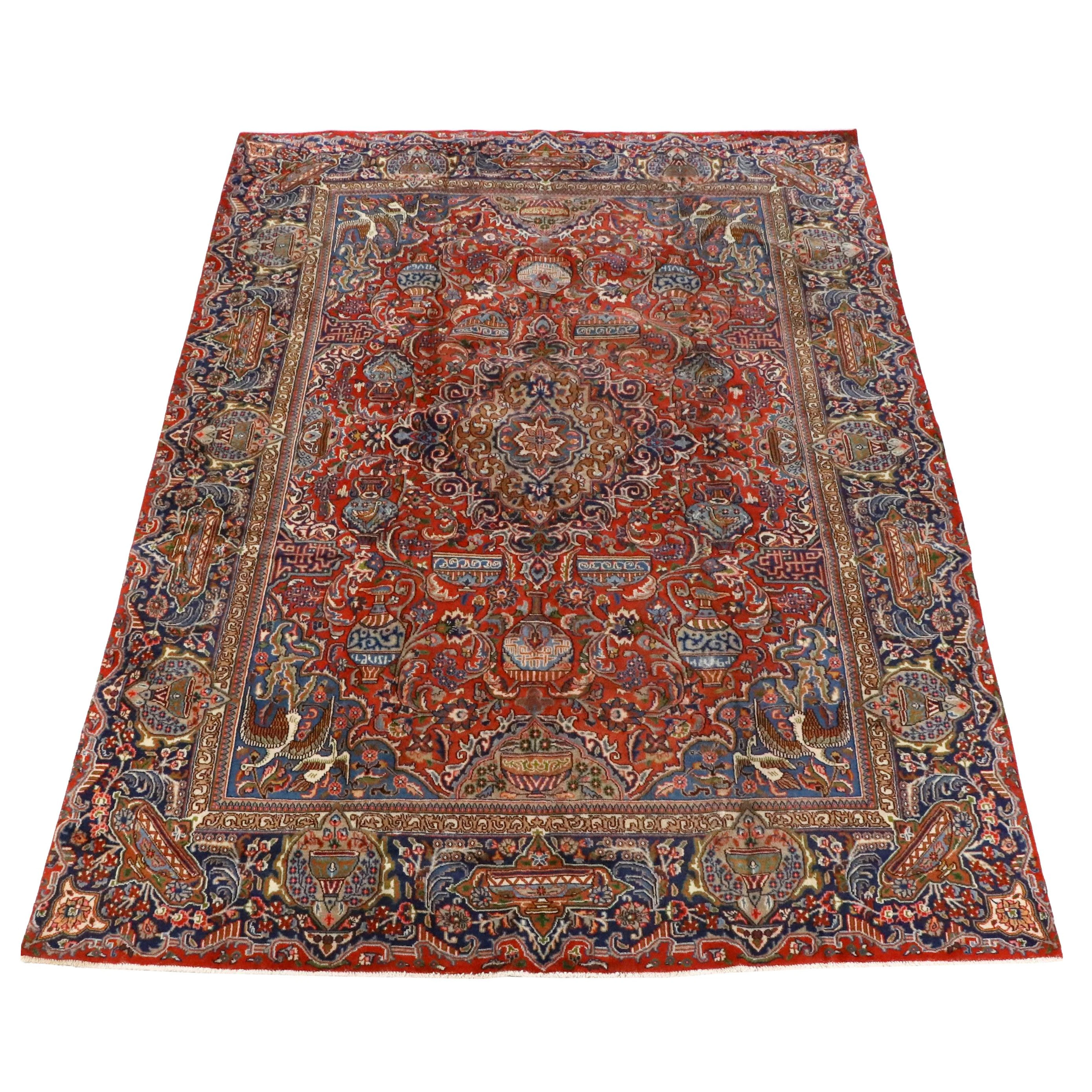 9'4 x 12'7 Hand-Knotted Persian Kashmar Room-Sized Rug