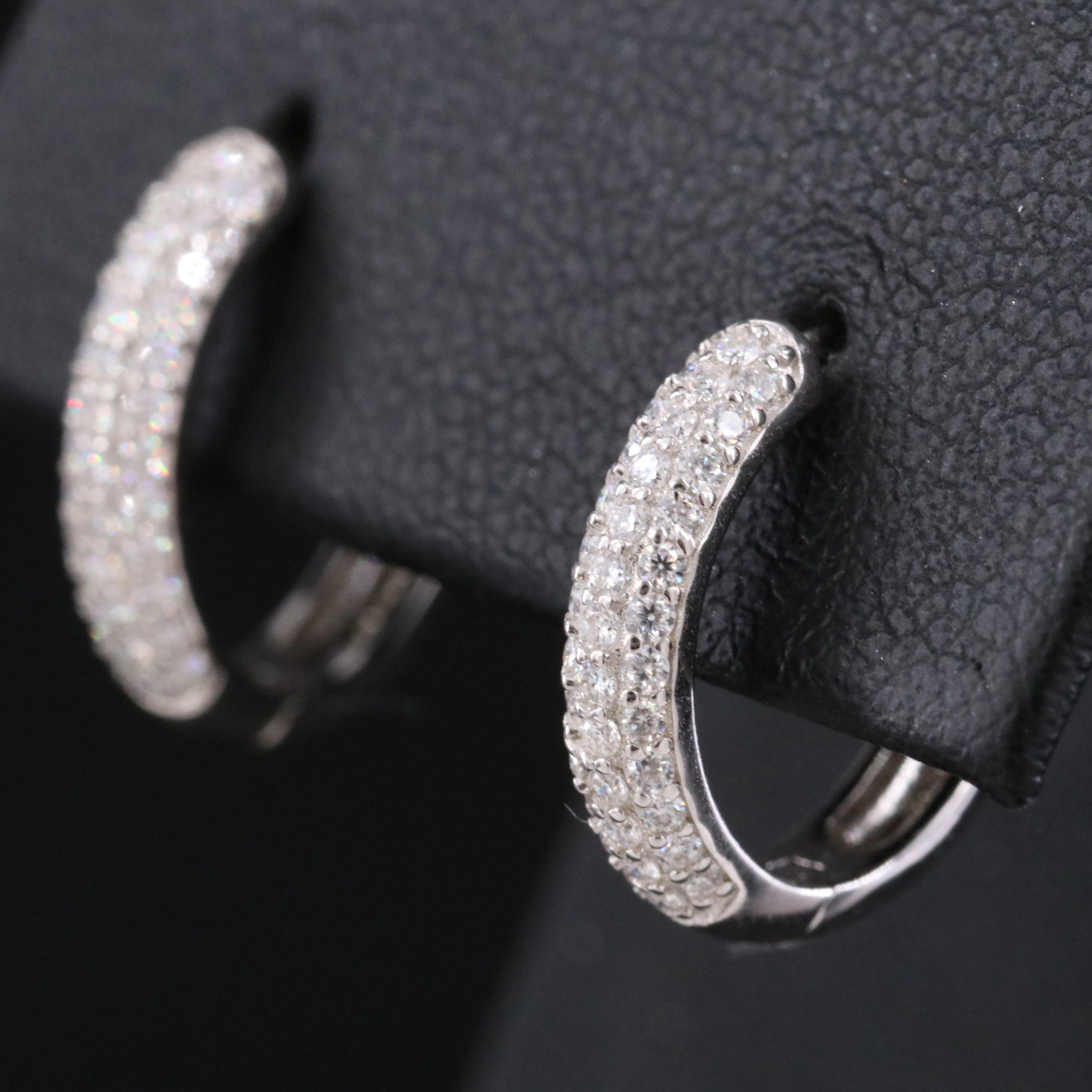 Sterling Moissanite Hoop Earrings