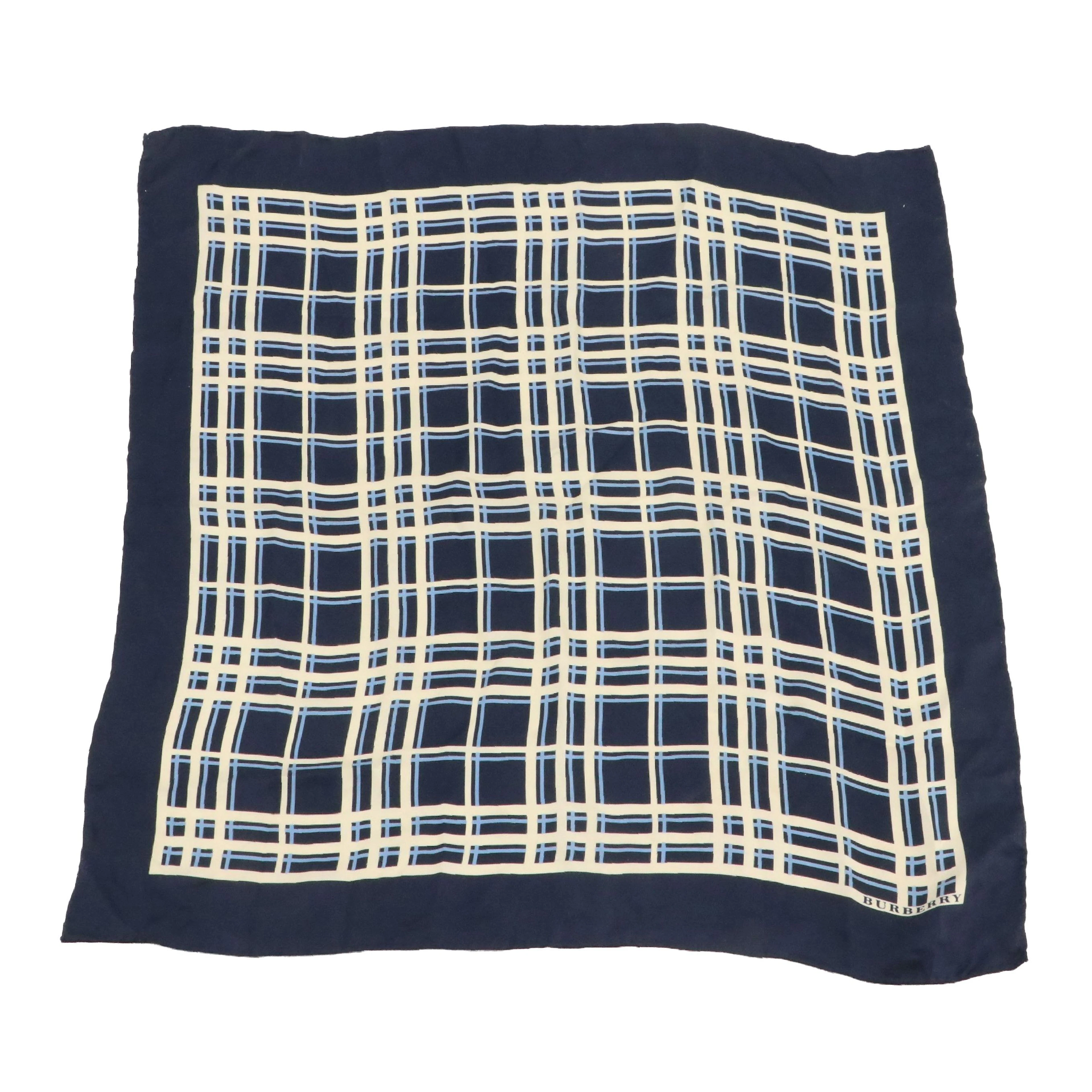 Burberry London Small Plaid Scarf in Silk Twill