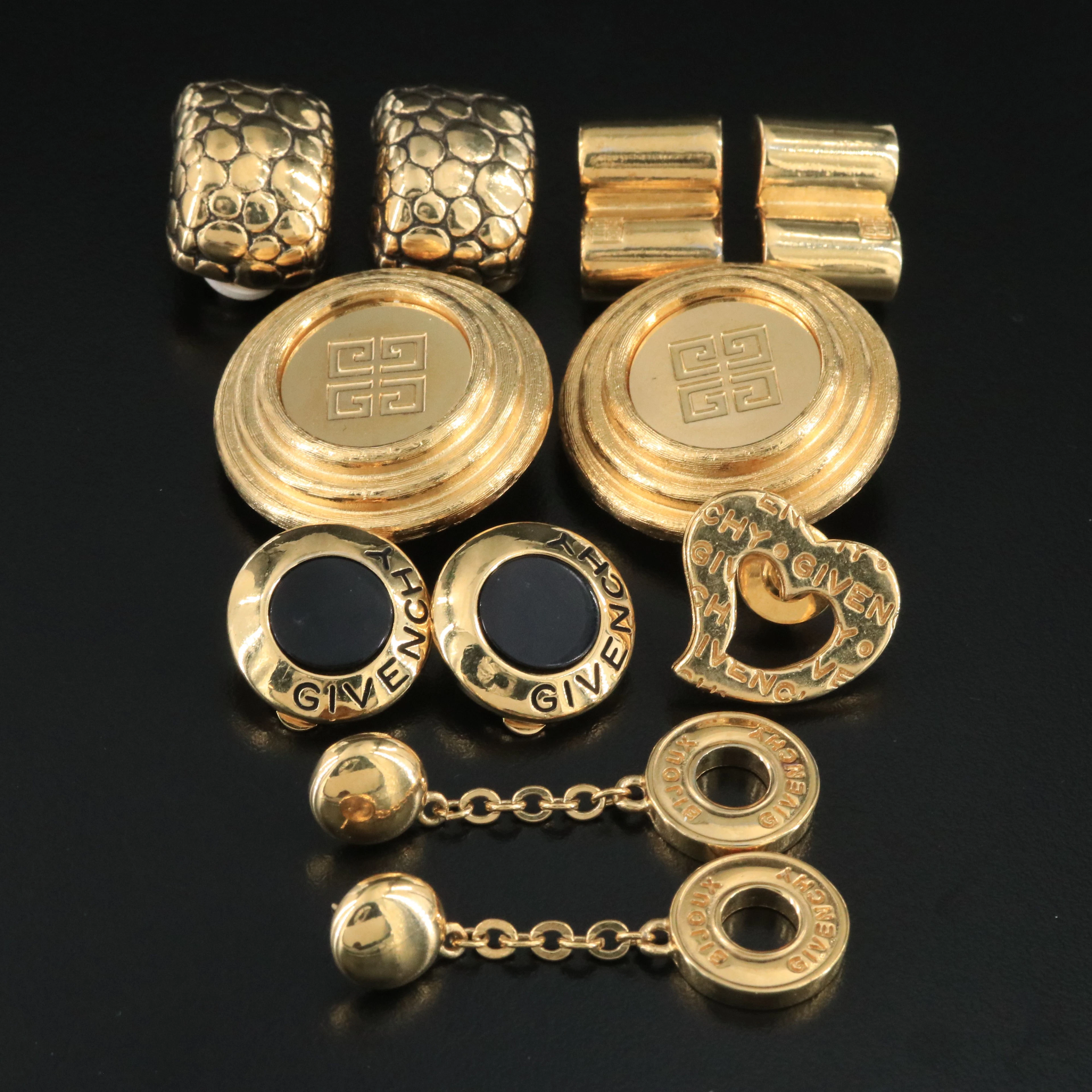 Givenchy Lot of Earrings and Heart Pin