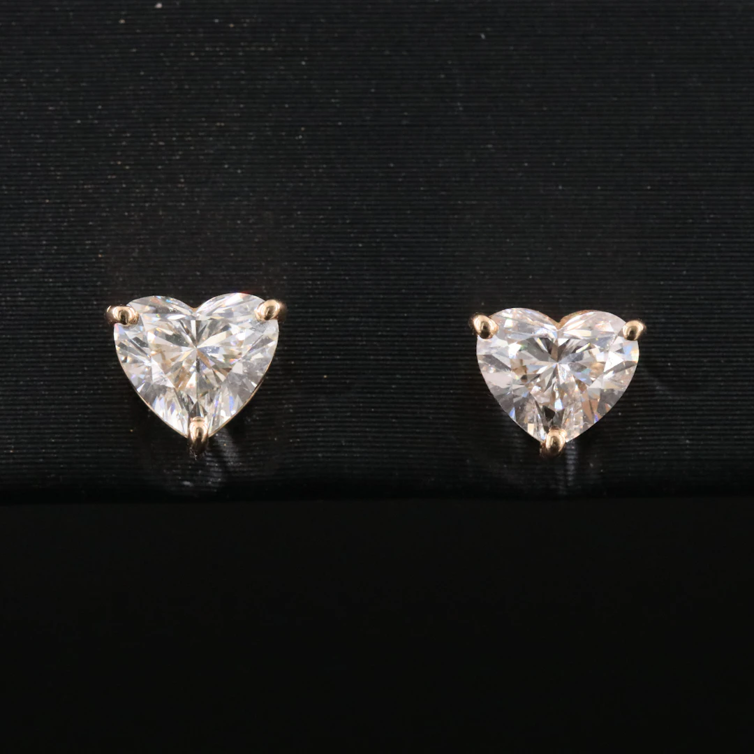 14K 1.02 CTW Diamond Earrings with GIA Reports