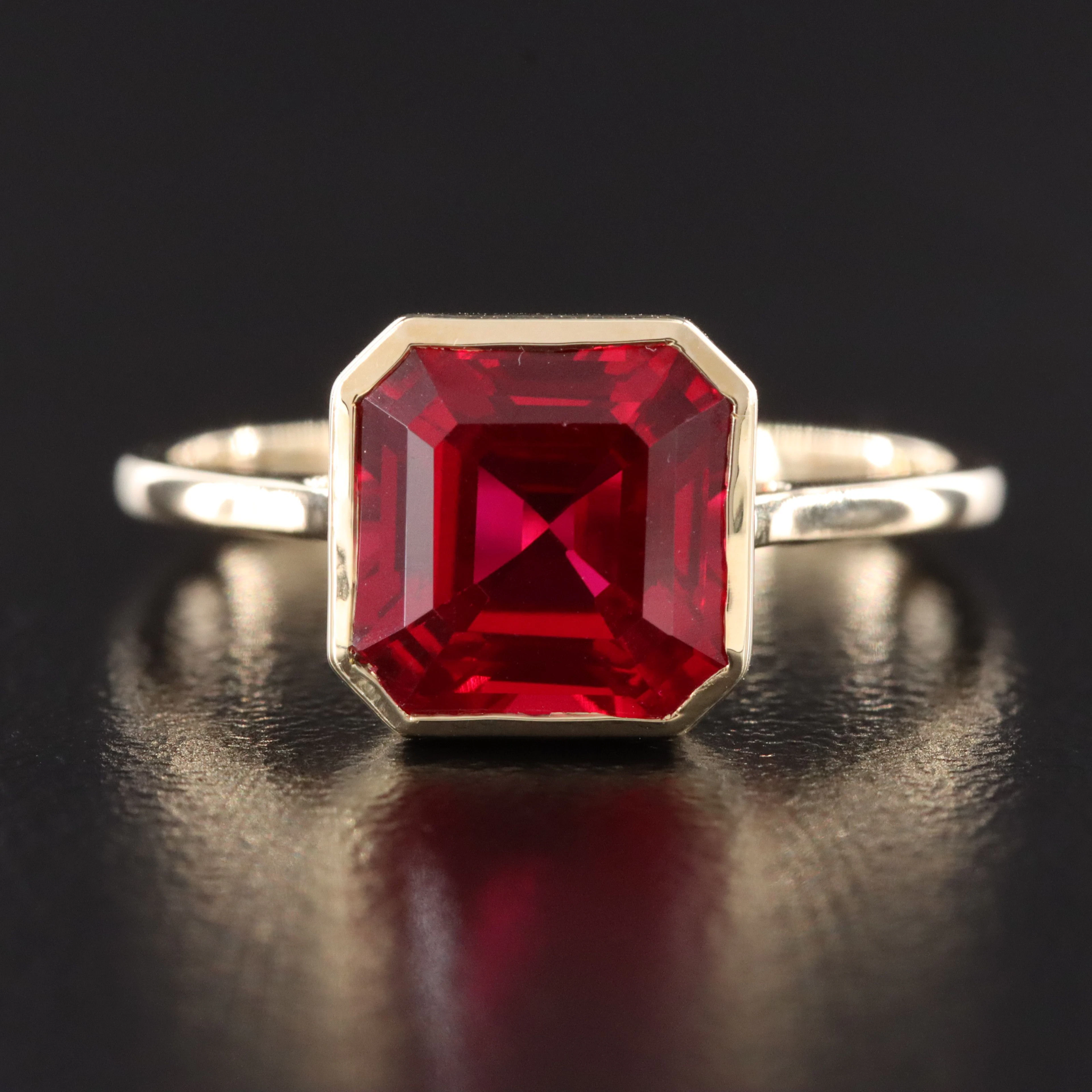 14K Lab Grown Ruby Ring