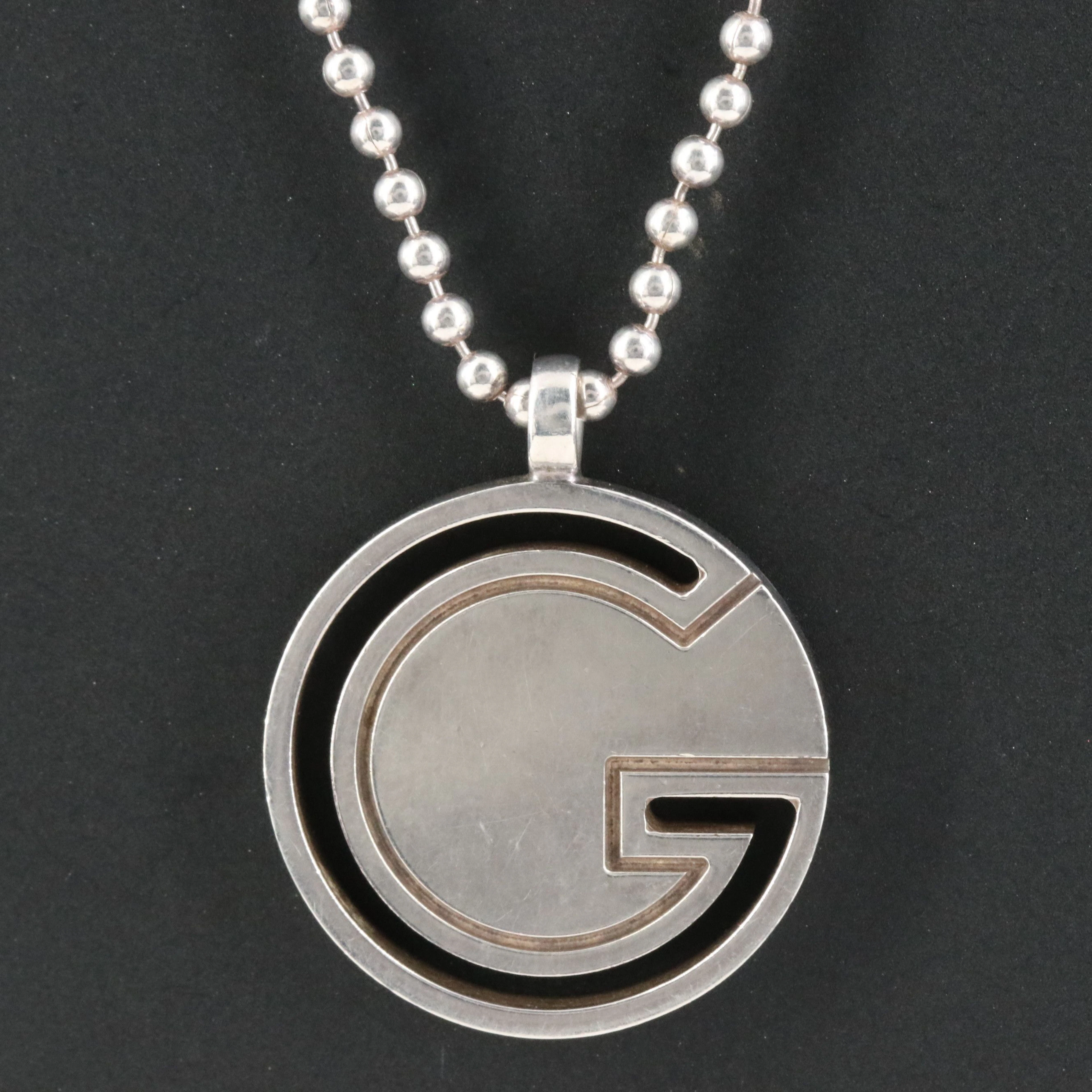 Gucci Sterling Round G Pendant Necklace