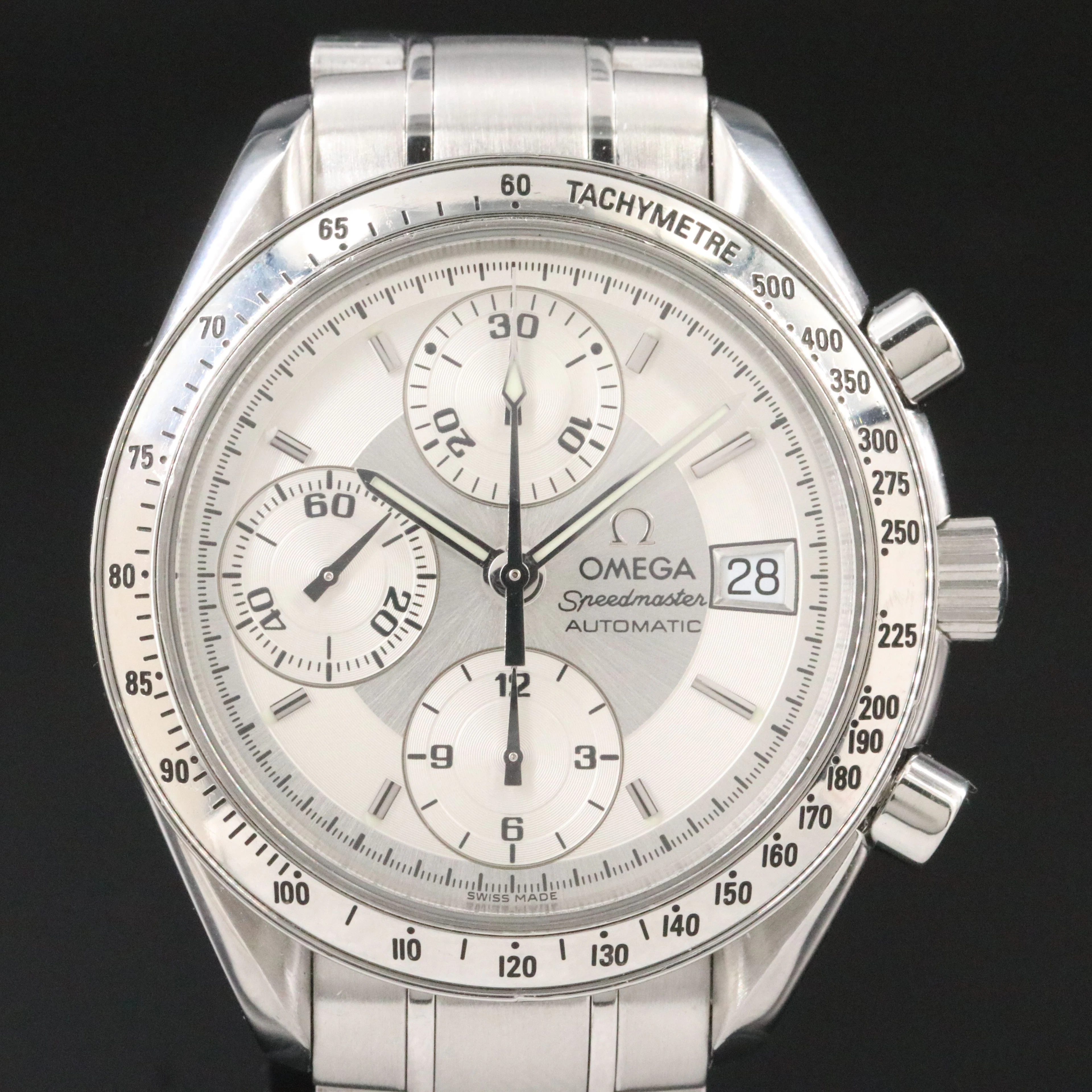 Omega Speedmaster Date Silver 39mm Automatic Watch 3513.30.00
