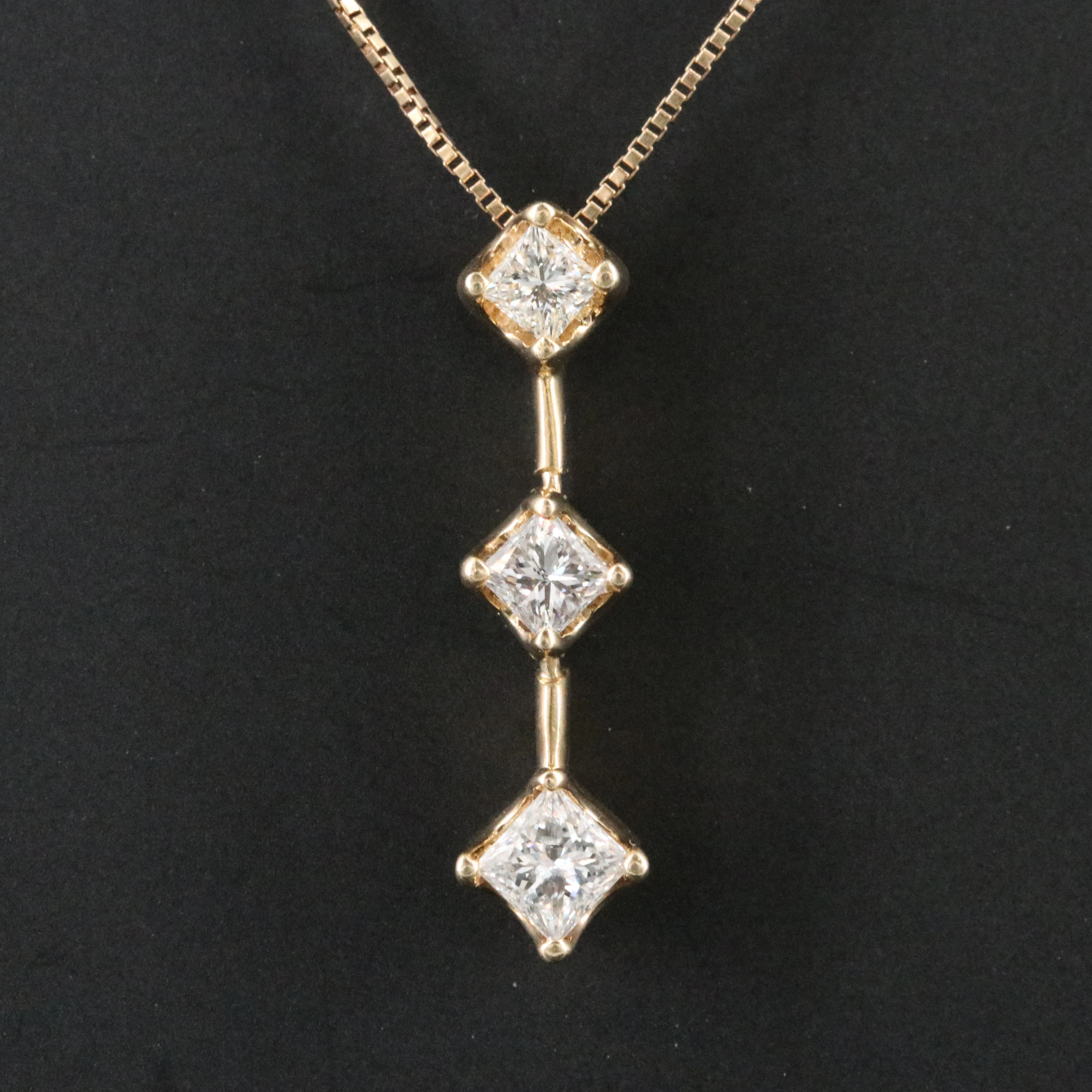 14K 0.84 CTW Diamond Pendant Necklace