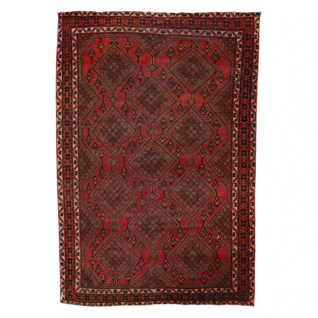 7'9 x 11'8 Hand-Knotted Persian Zanjan Area Rug