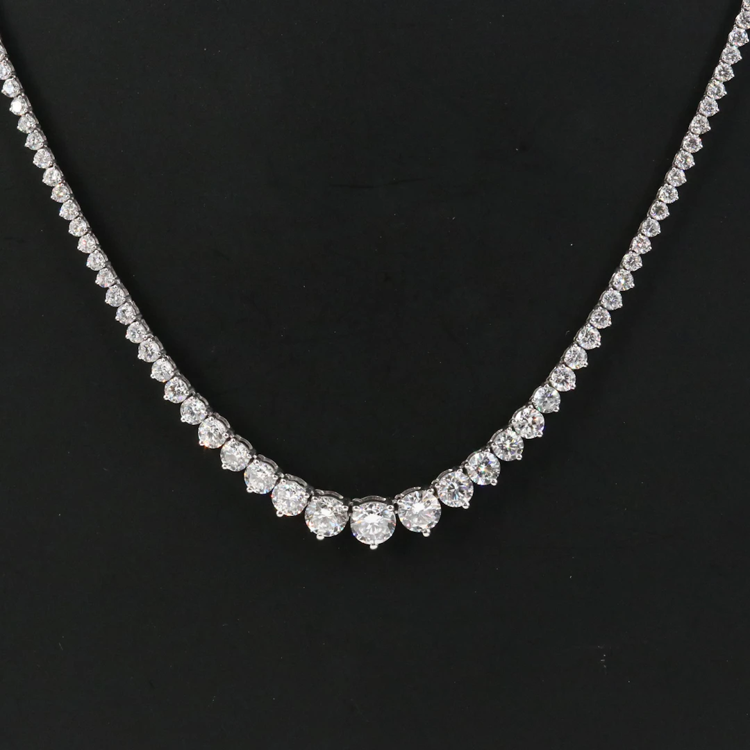 14K 10.30 CTW Lab Grown Diamond Rivière Necklace