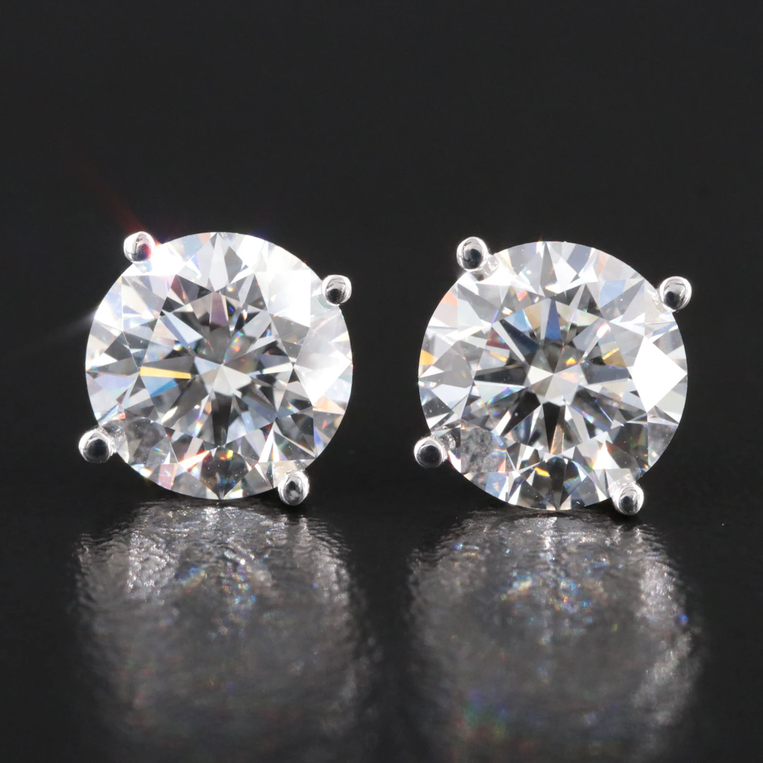 14K 6.20 CTW Lab Grown Diamond Earrings with IGI Reports