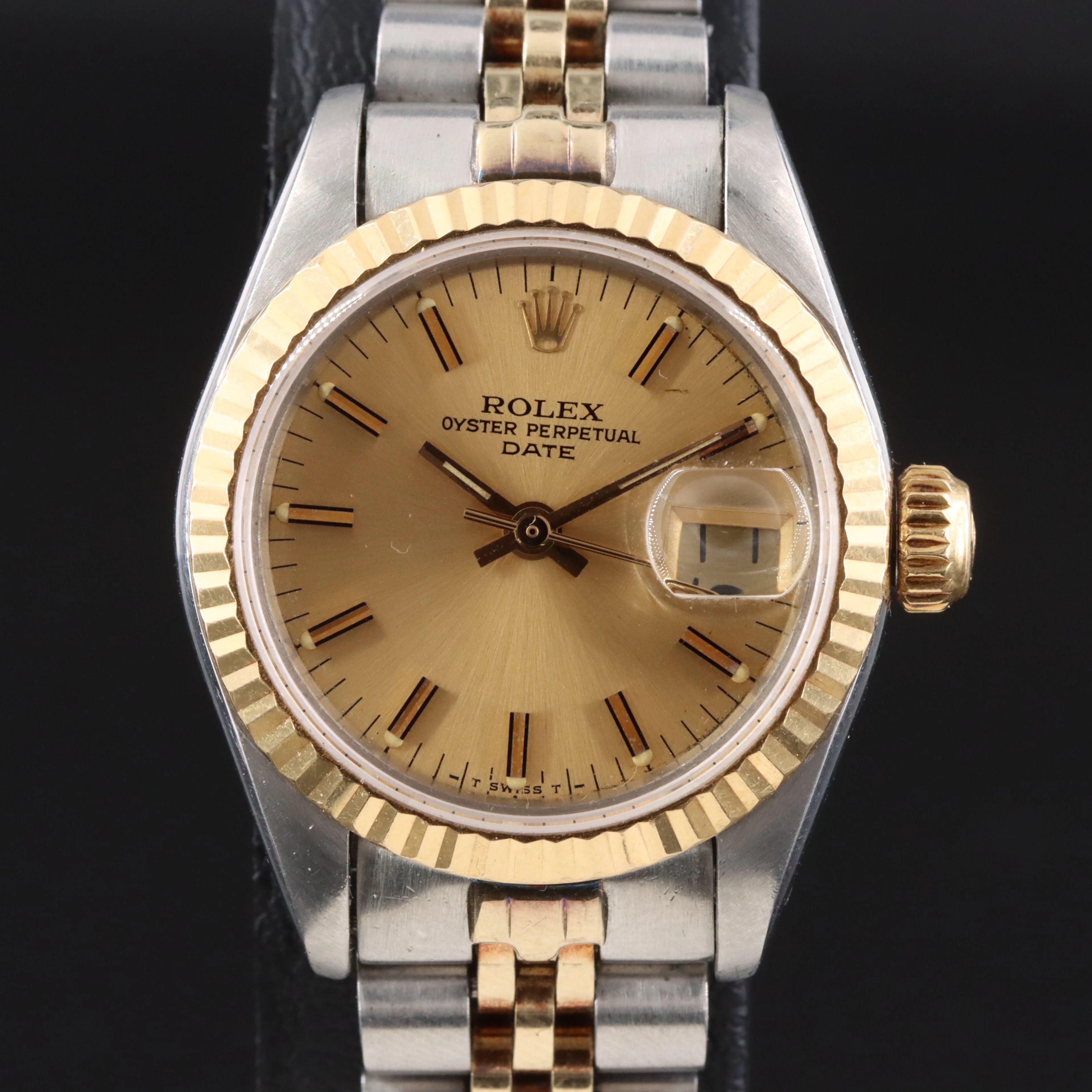 1987- 88 Rolex Steel & 18K Lady Datejust 69173 14K & St.1978 Steel Band Watch